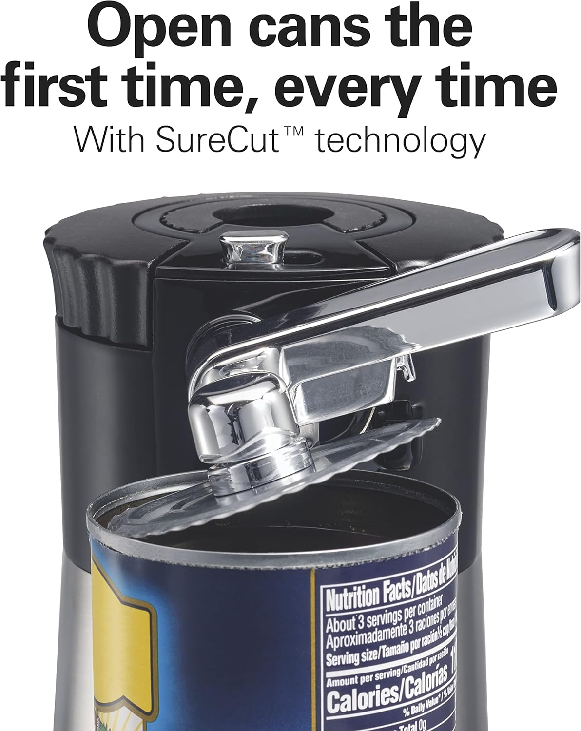 Hamilton Beach Openstation Electric Automatic Can Opener for Kitchen with Multi Tool and Bottle and Jar Opening Tools, Auto Shutoff, Cord Storage, and Sure Cut Technology, Stainless Steel (76382) image number 1