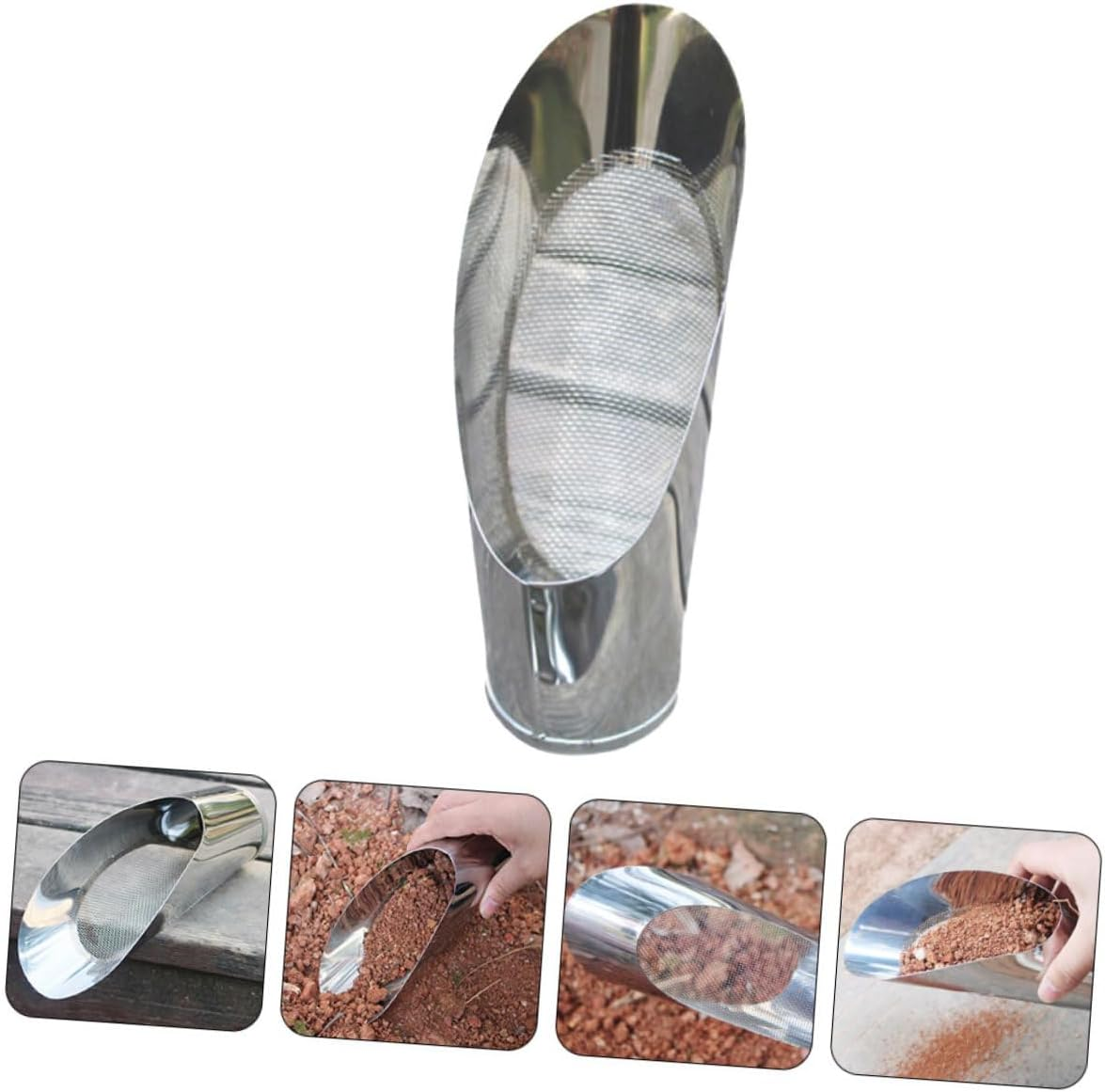 Parliky Ergonomic Garden Shovel Sifter Stainless Steel Construction Versatile for Gardening Needs image number 2