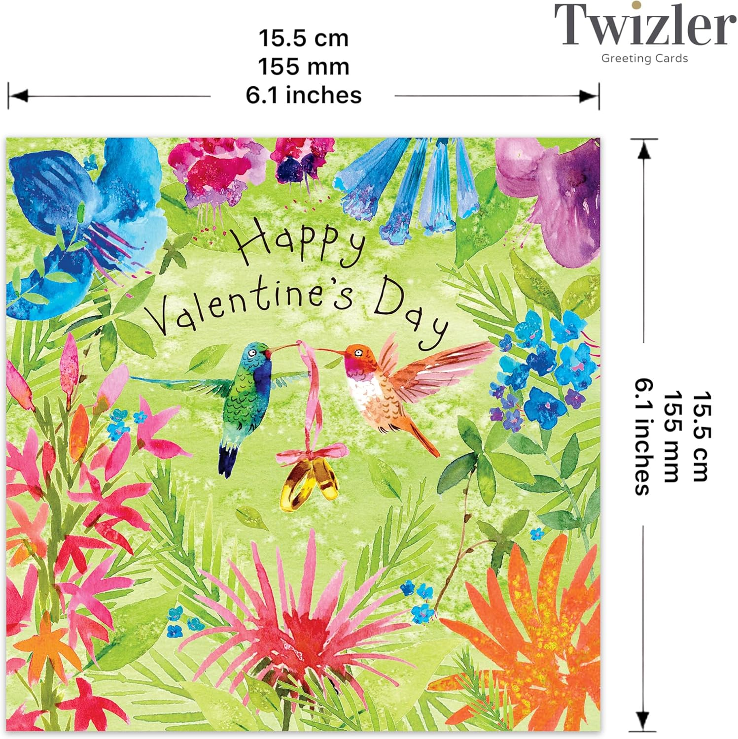 Twizler Valentine'S Day Card with Hummingbirds - Valentine Card for Husband Wife or Boyfriend Girlfriend - Cute Valentine'S Card for Him Her or Fianc&eacute; Fianc&eacute;e Partner image number 6