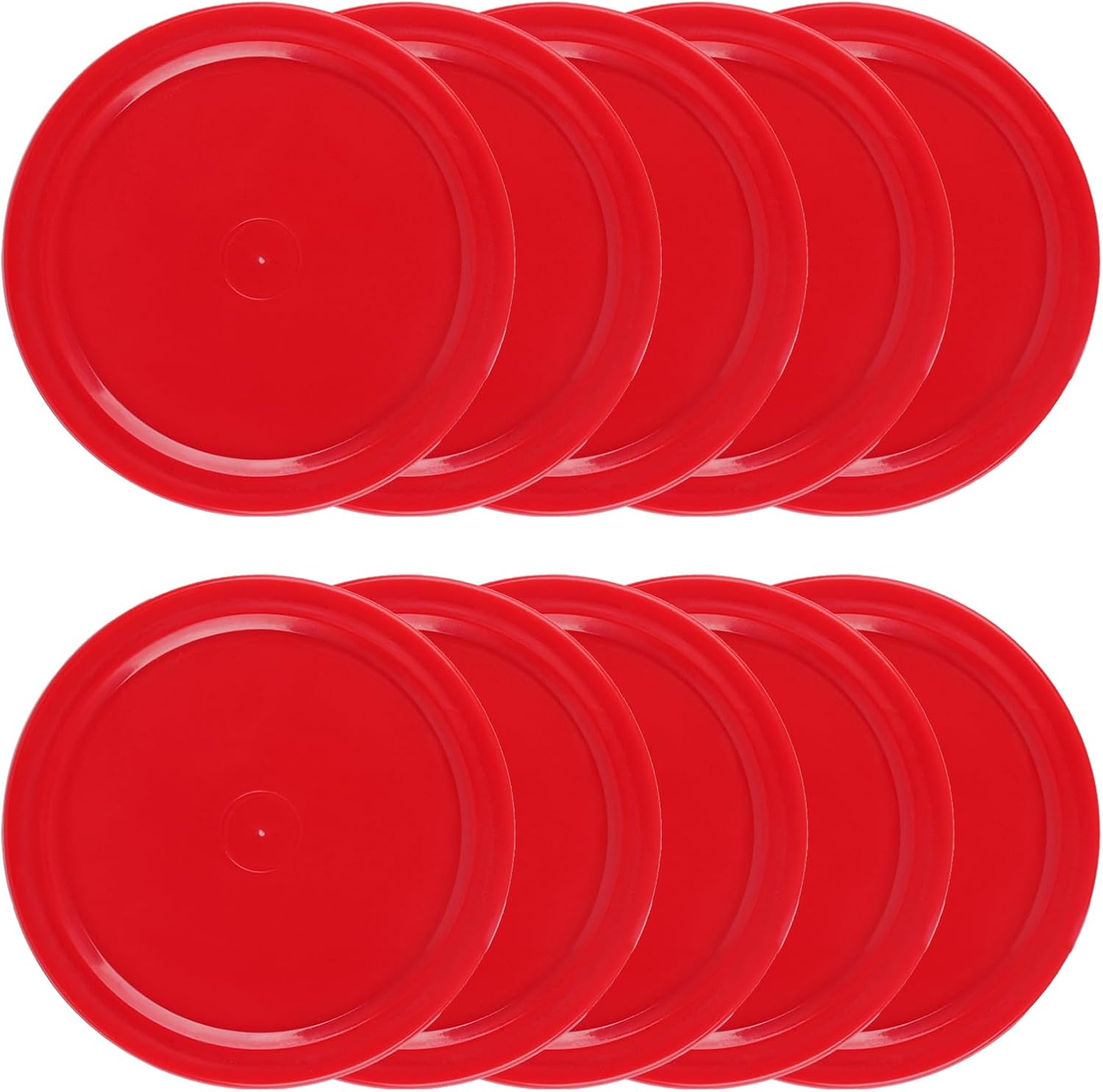 10 Pcs Air Hockey Pucks, 2.5 Inch Air Hockey Puck Set for Air Hockey Table, Red Home Air Hockey Heavy Replacement Pucks Parts Set for Game Tables Accessories, for Air Hockey Paddles and Pucks image number 3