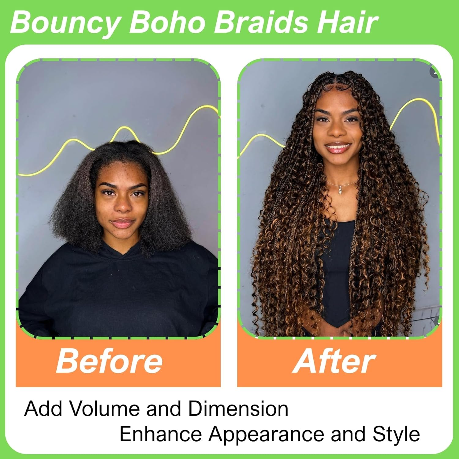 Dark Brown Braiding Hair Pre Stretched Knotless Mermaid Braiding Hair for Boho Braiding Deep Wace Colour 4 Micro Curl Boho Hair for Braiding (5 Packs) image number 1