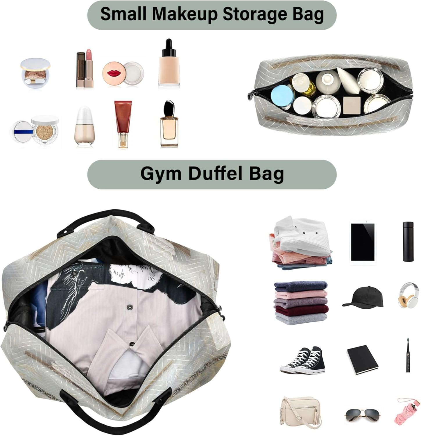 Duffel Bags Sport Training Bag Overnight Bag with Toiletry Bag for Travel Large Capacity Elegant Bathtub with Vintage Tiles, Multi, One Size, Modern/Fitted, Multi, One Size, Modern/Fitted image number 5