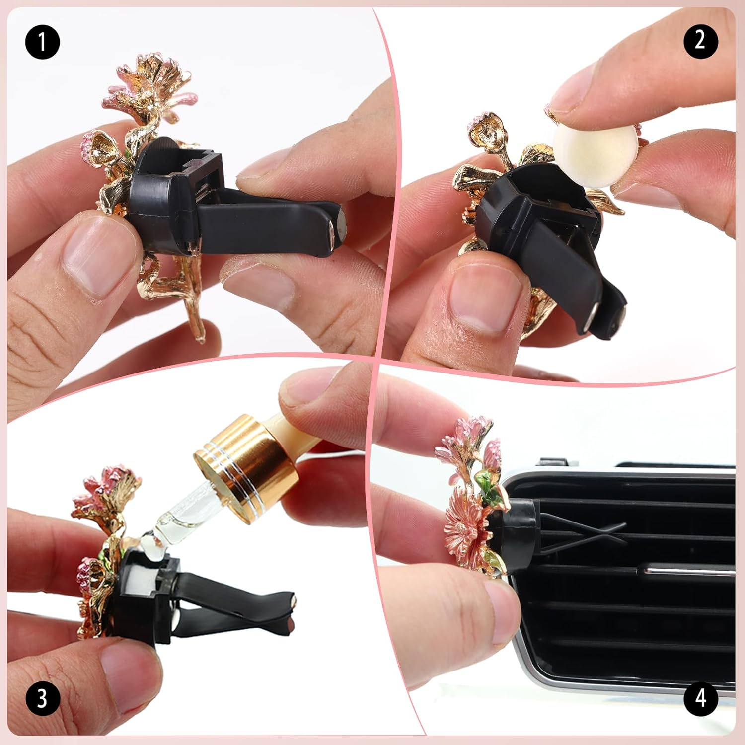 ORIESSE 2Pcs Sea Turtles Air Freshener Car Vent Clips,Glamorous Blue Turtle Ocean Cute Car Accessories Car Interior Decoration for Women,Refillable Car Outlet Diffuser,Beach Car Decor Car Charm