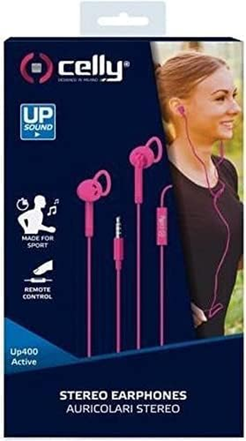Celly-Stereo Headphones 3.5 Mm Active Pink image number 3