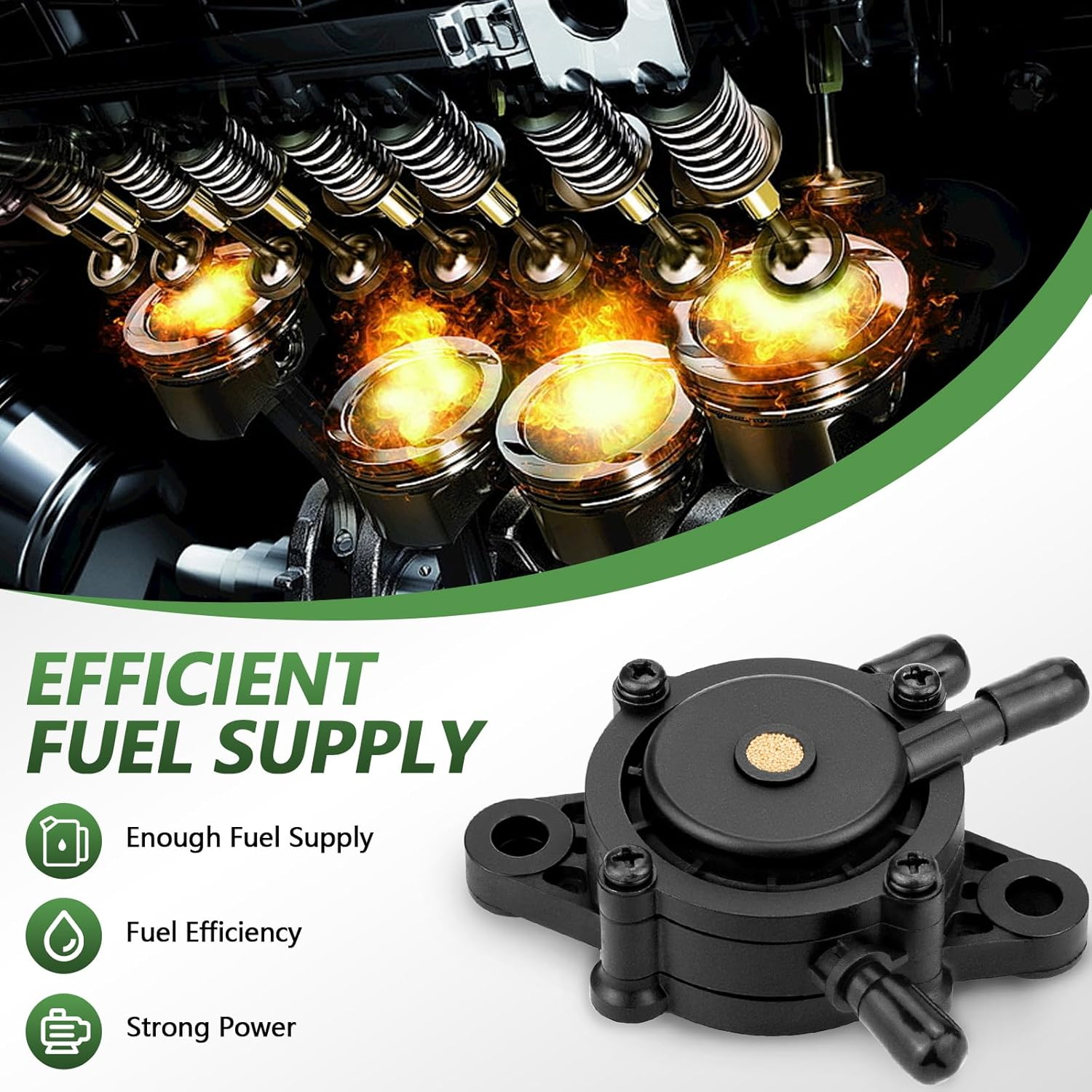 Fuel Pump for Kohler, Vacuum Fuel Pump with Fuel Filter for Kohler 17HP-25 HP Briggs and Stratton John Deere Honda Yamaha Small Engine Lawn Mower Tractor image number 4