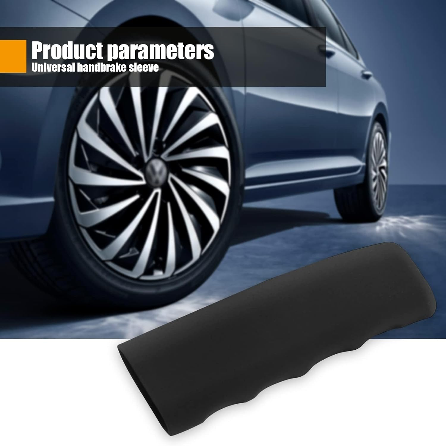 1 PC Car Handbrake Cover, Silicone Decorative Cover, Wave Shaped Handbrake Protector, for Car Brake Levers (Black) image number 1