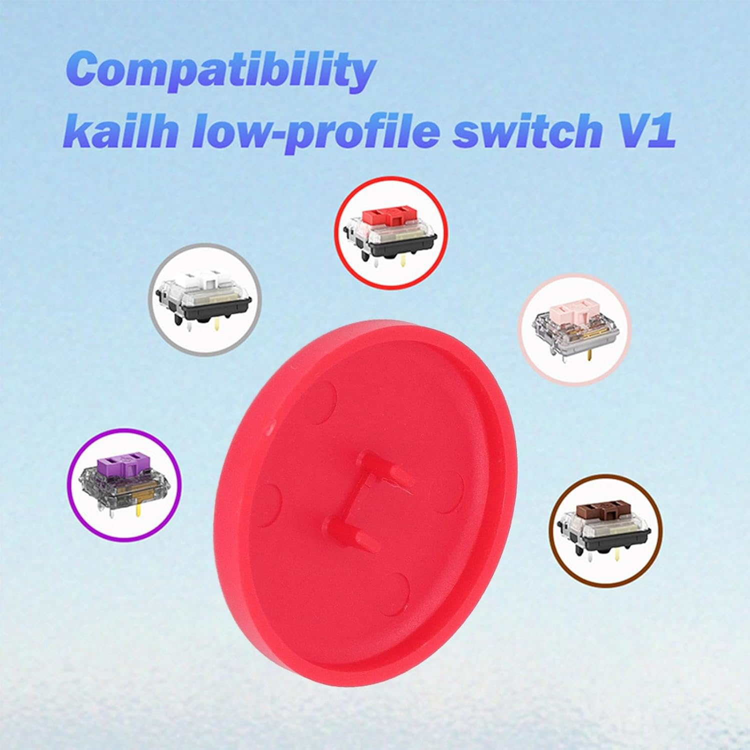 Controller Joystick Grips, 14Pcs Gaming Joystick Button Caps Replacement Fit for Choc Low Profile V1, anti Slip Frosted Joystick Caps for Gaming Keyboard (Red) image number 6