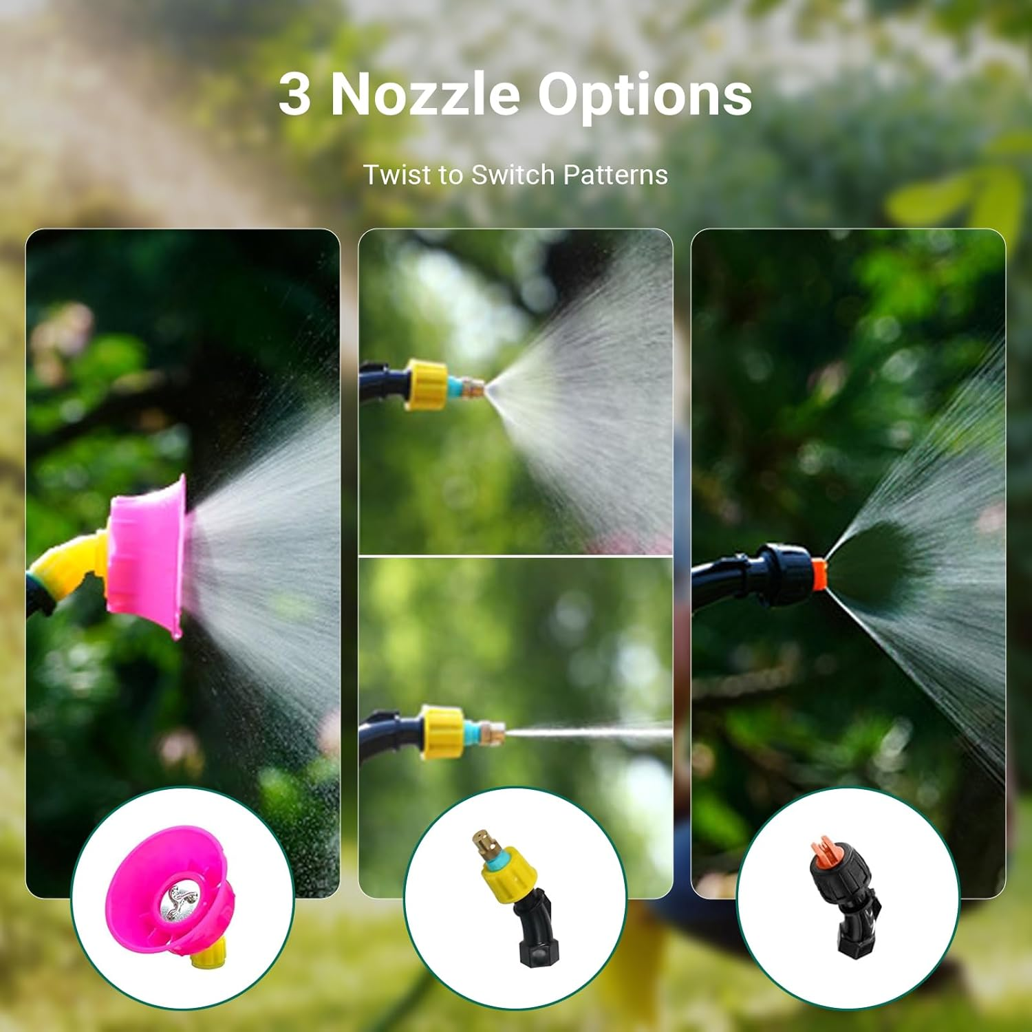 Liweght 8L Battery Powered Backpack Sprayer, 2400Mah USB Rechargeable Electric Garden Sprayer, 3 Adjustable Mist Nozzles, Telescopic Wand for Lawn, Yard & Weed Control image number 2