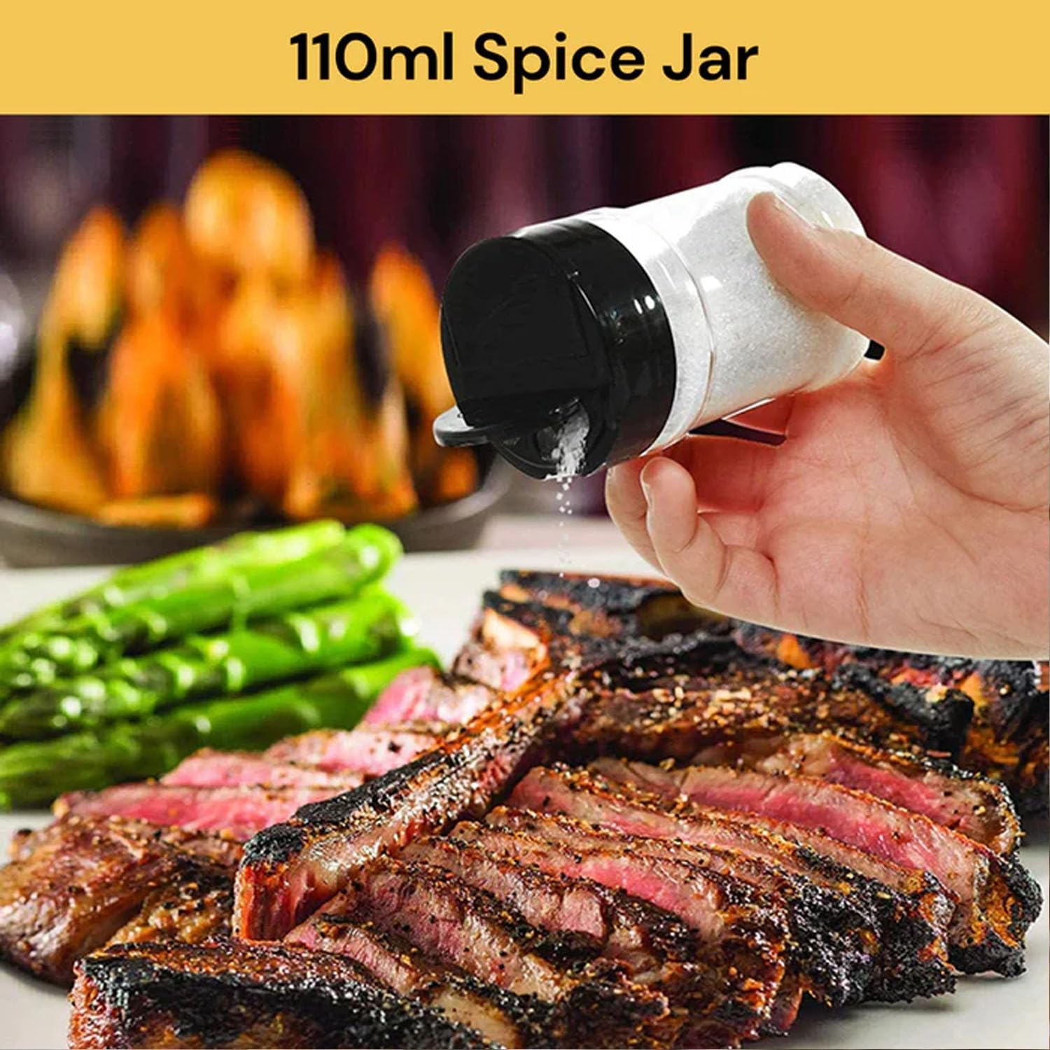 EZONEDEAL Under-Shelf Spice Organizer Rack Pace Saving Spice Storage Solution for Kitchen Cabinets and Pantries - Compact Spice Storage and Organizer for Your Spice Jars-Black image number 3