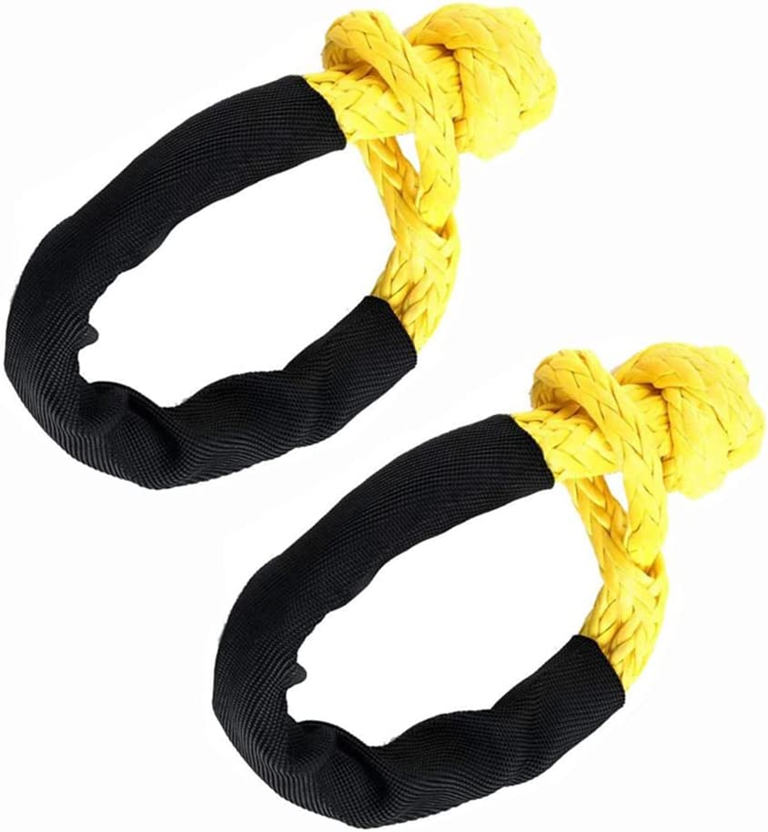 Synthetic Soft Shackle - 7/16 Inch X 22 Inch 35,000Lbs Breaking Strength, UHMWPE Rope Shackle with Protective Sleeves for Sailing SUV ATV 4X4 Truck Jeep Recovery Towing, Gray