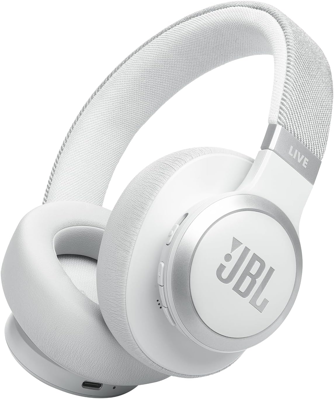JBL Live 770NC - Wireless Over-Ear Headphones with True Adaptive Noise Cancelling with Smart Ambient, up to 65 Hours of Battery Life, Comfort-Fit Fabric Headband & Carrying Pouch (Blue)