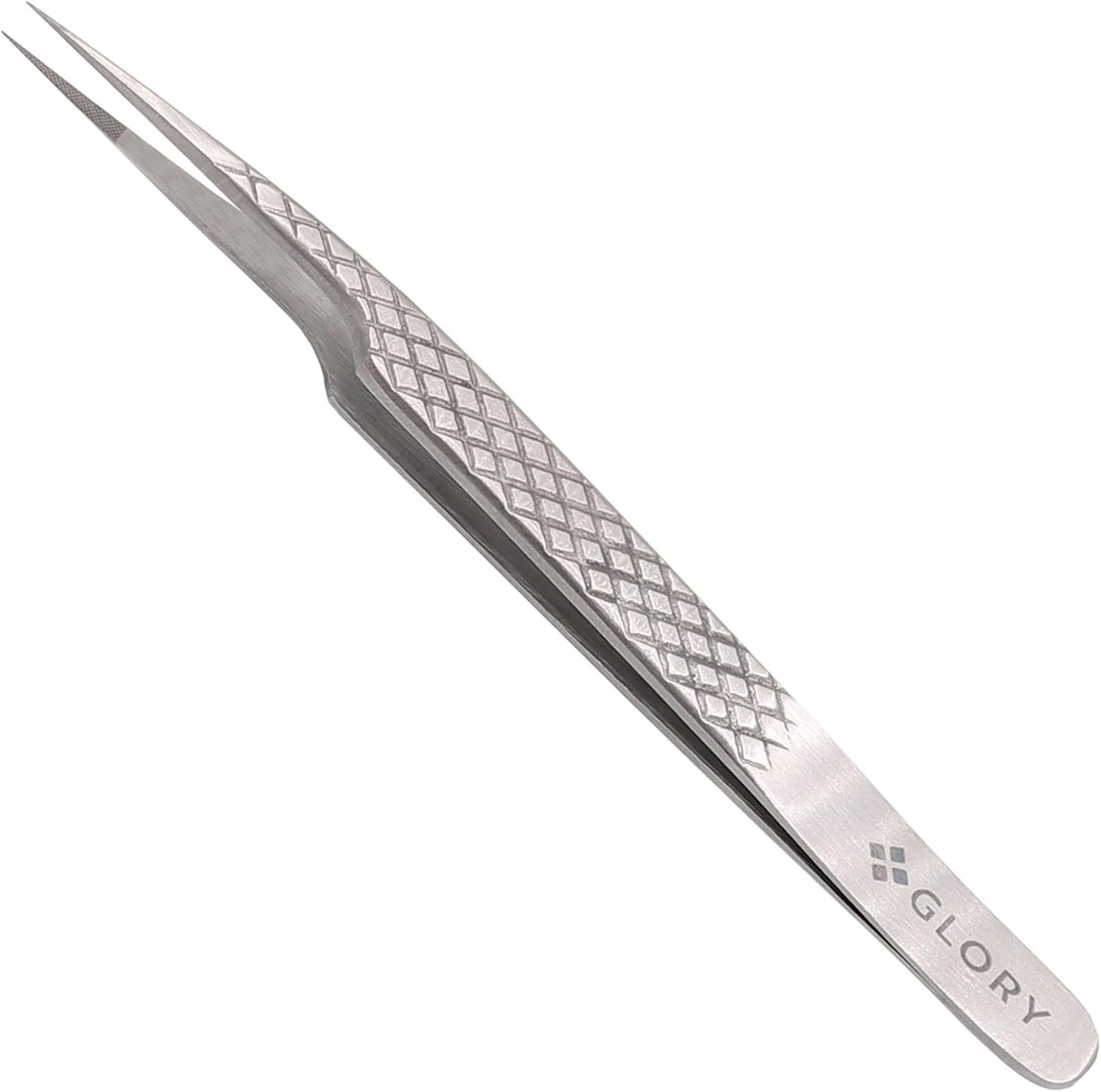 Precision Fiber Tips Perfect Tweezers for Isolation and Classic Eyelash Extensions, Stainless Steel Pro Straight Tip Anti-Slip Anti-Static Diamond Grip Eyelash Tweezers image number 4