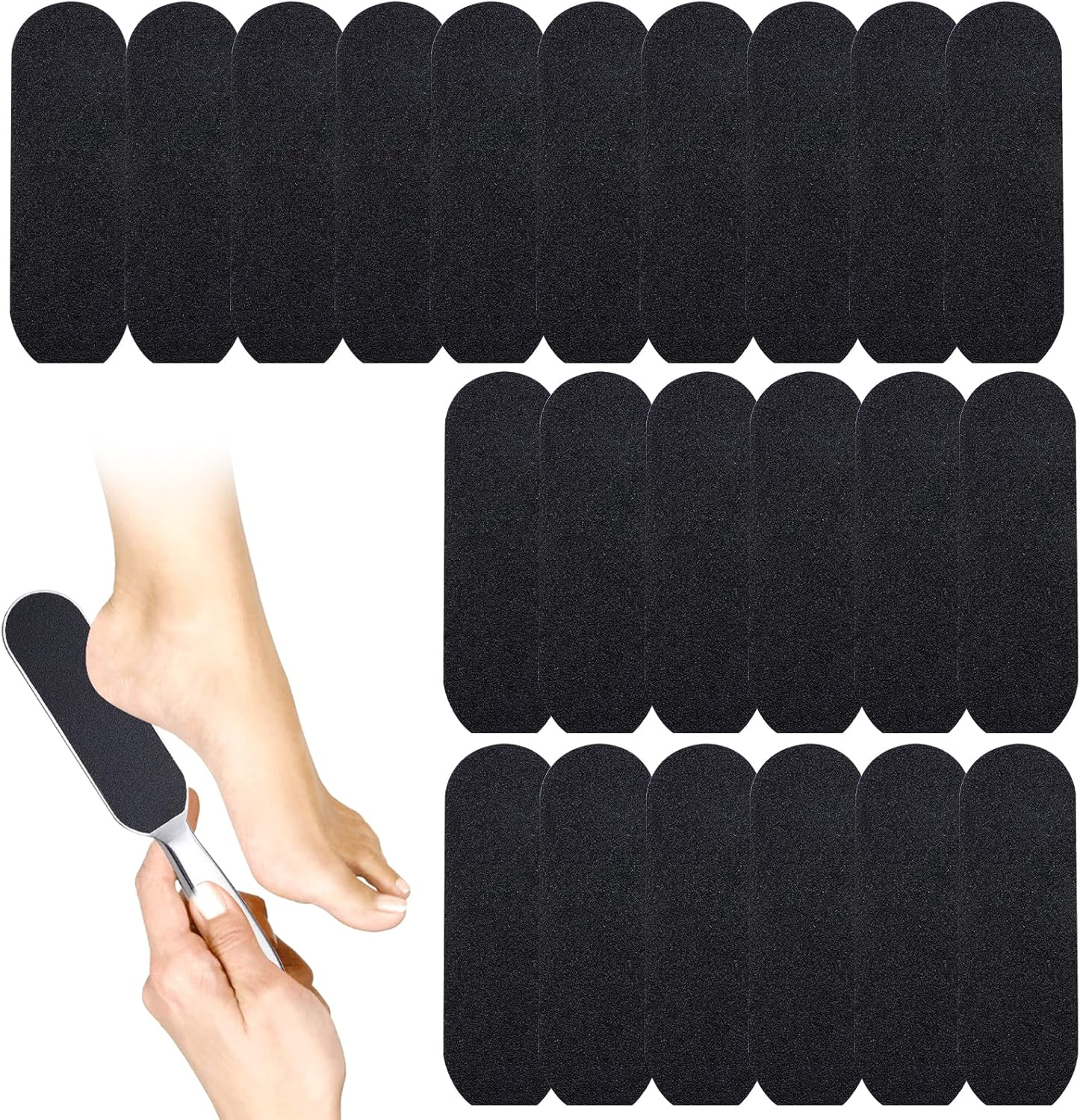 VEGCOO Pedicure Files Refill Pads Callus Remover, Pack of 55 Pedicure Files Refill Set for Removing Dead Skin, Shower and Pedicure (Large 100) image number 3