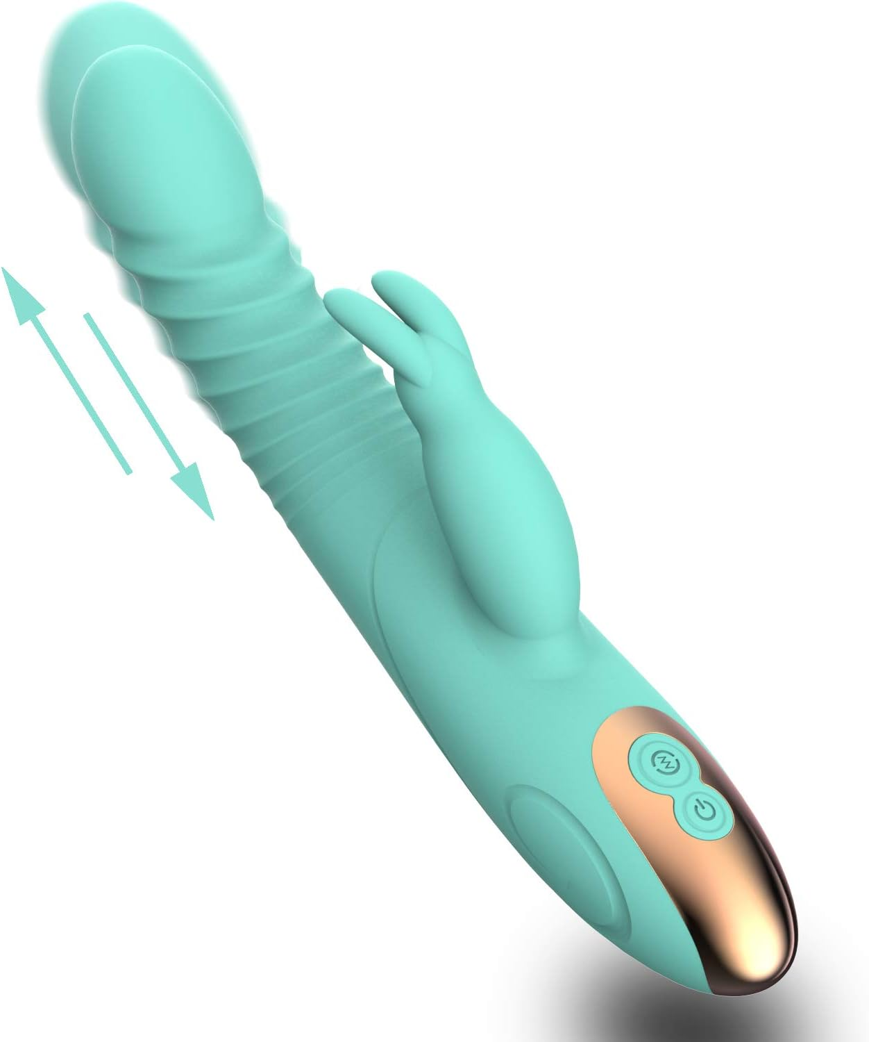 Thrusting Dildo Rabbit Vibrator Sex Toys for Women, G Spot Dildo Thrusting Vibrator Clitoral Nipple Stimulator with 8 Vibrating Modes, Realistic Anal Plug Toys Dildos Adult Sex Toy for Woman Pleasure