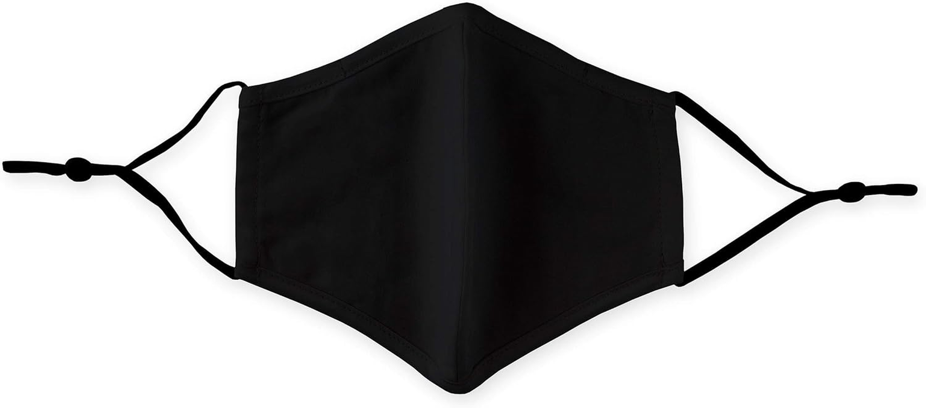 Weddingstar Washable Cloth Face Mask Reusable and Adjustable Protective Fabric Face Cover W/Dust Filter Pocket - Black image number 2