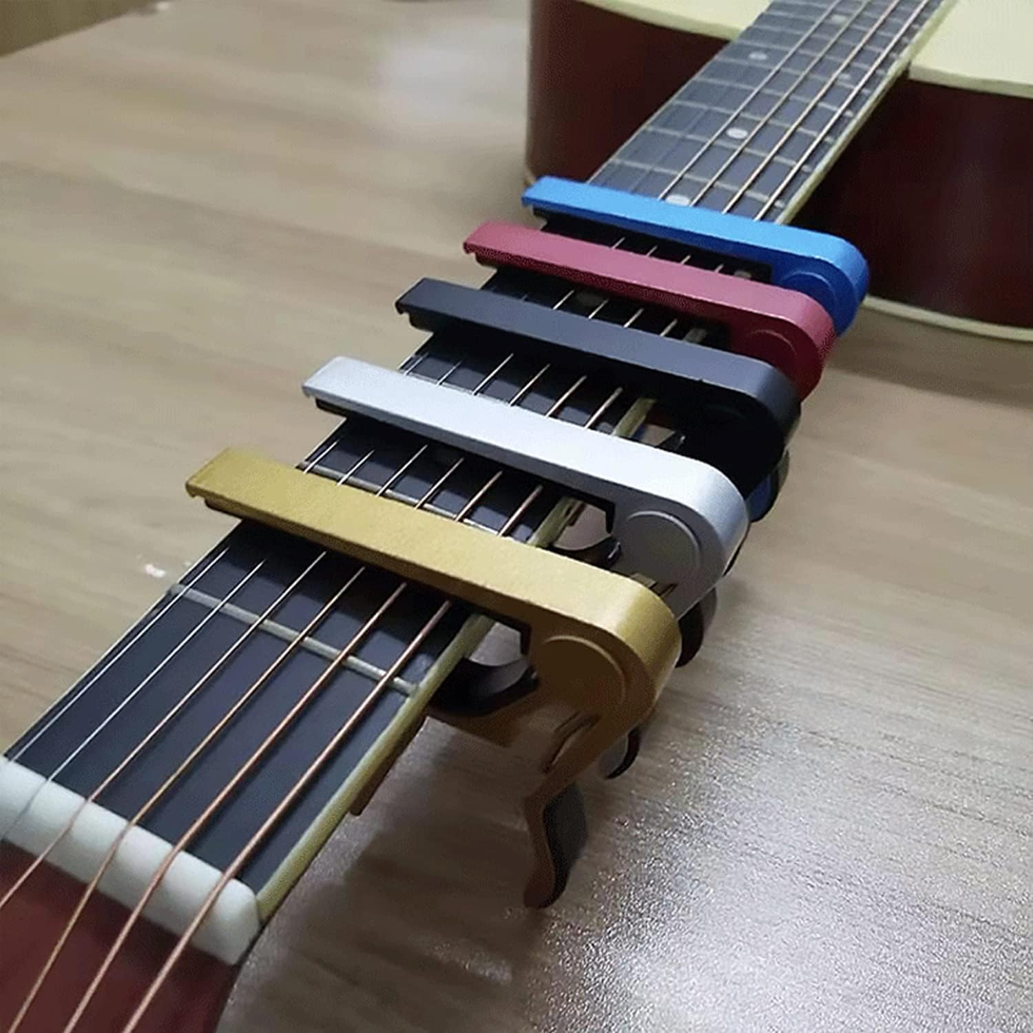 Premium Alloy Capo Quick Change Trigger Clamp for Guitar Banjo Ukulele (Blue) image number 4