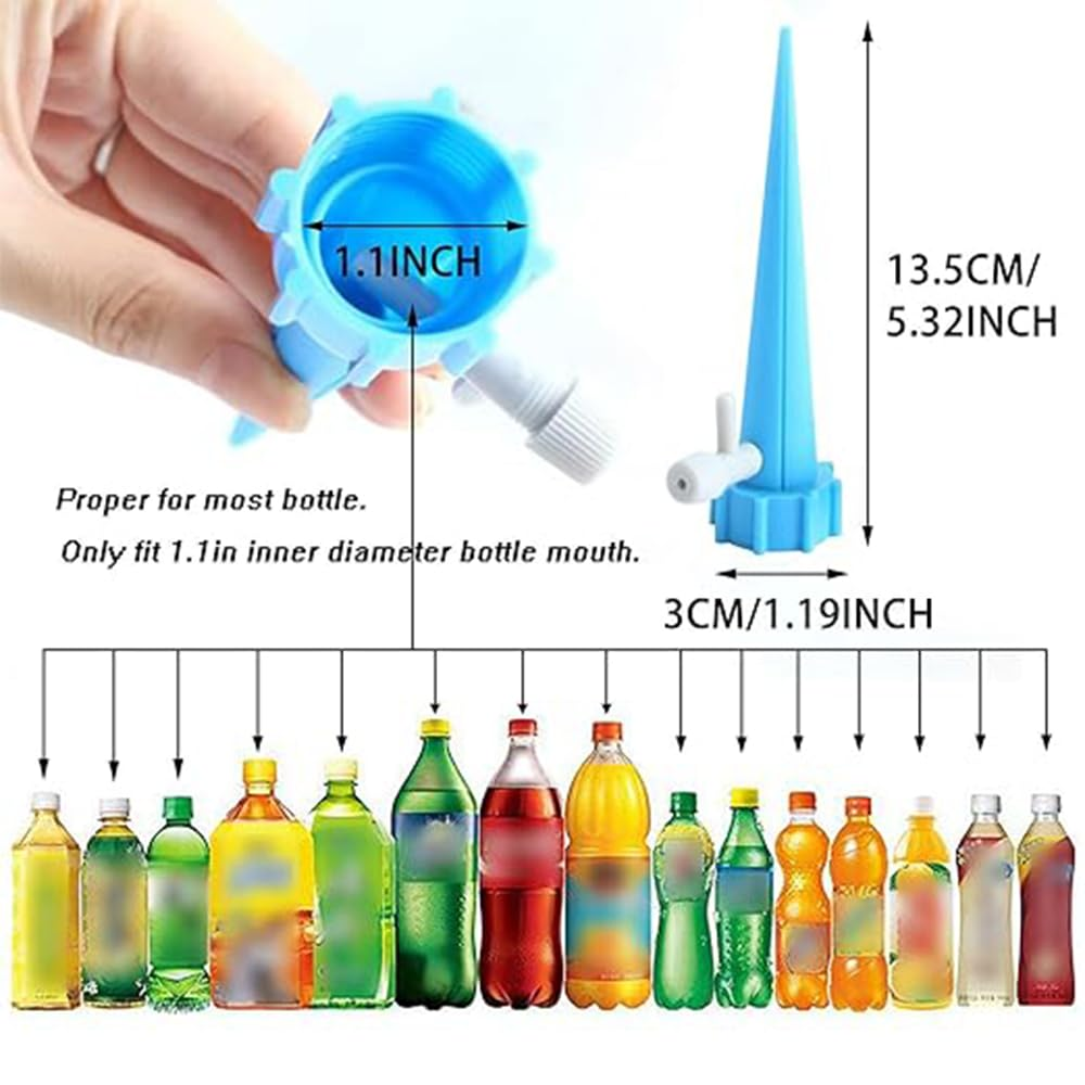 12 PCS Self Plant Watering Spikes,Adjustable Self Watering System, Automatic Drip Irrigation System with Slow Release Control Valve Switch - for Flowers or Vegetables Indoor & Outdoor image number 4