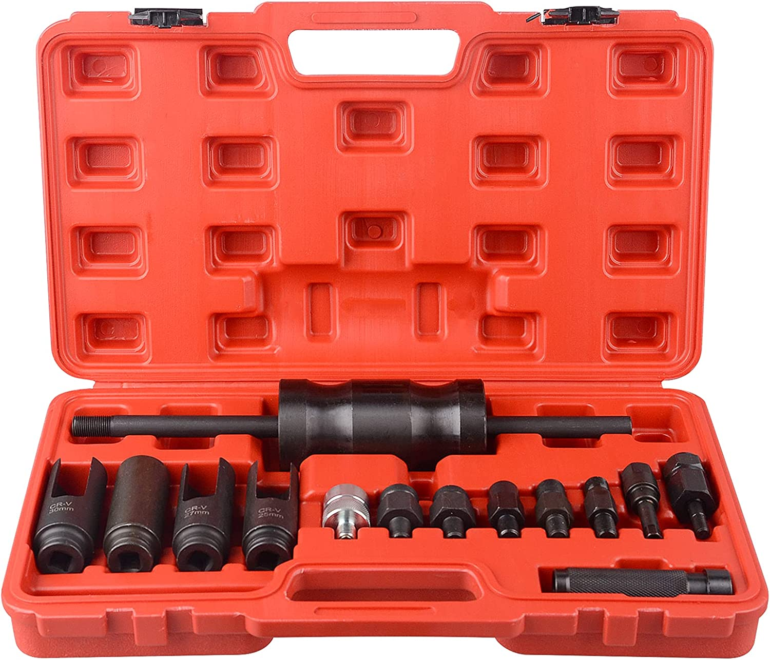 14 Piece Injection Puller Tool Bosch Delphi Deso Siemens Diesel Injector Remover image number 2