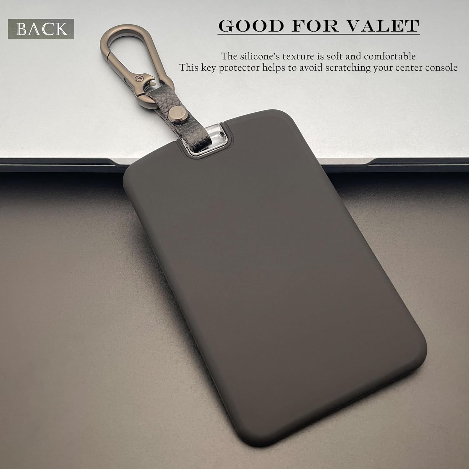 TANDRIVE 2PCS Silicone Key Card Holder Case Compatible with Tesla Model 3 Model Y Cybertruck and Rivian，Key Protector Cover Accessories Including Key Chain, Black and Black image number 6