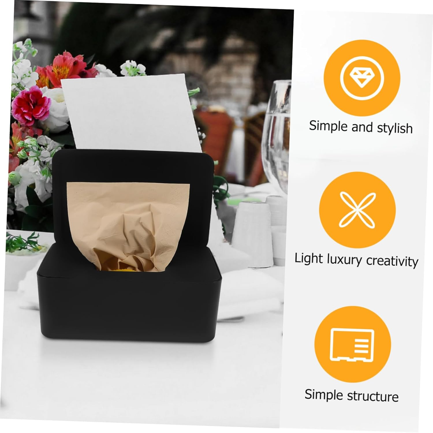 Generic Plastic Wipes Holder with Lid Portable Wipes Dispenser Box Face Towel Holder for Home Office and Car image number 3