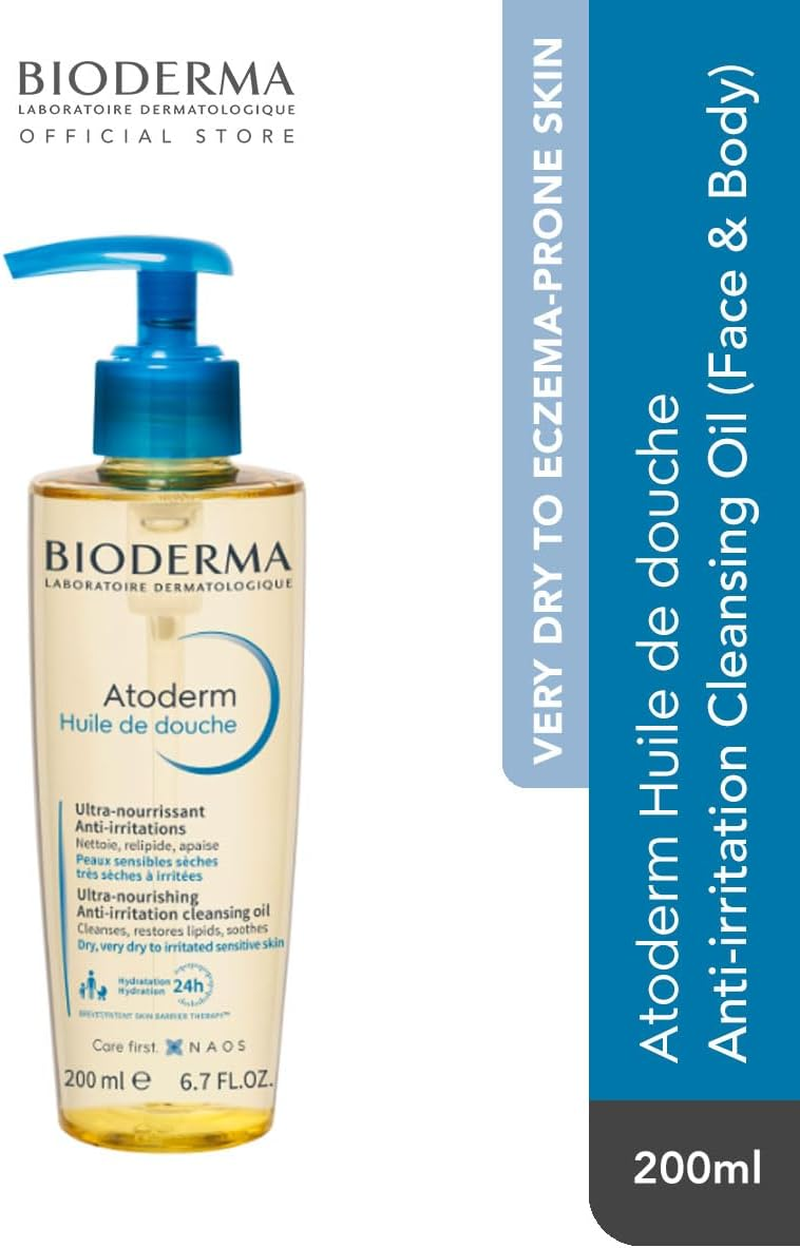 BIODERMA Atoderm Cleansing Shower Oil - Soothes Discomfort, Ultra-Nourishing Body Wash for Very Dry Sensitive Skin, 200Ml (Pack of 2) image number 3