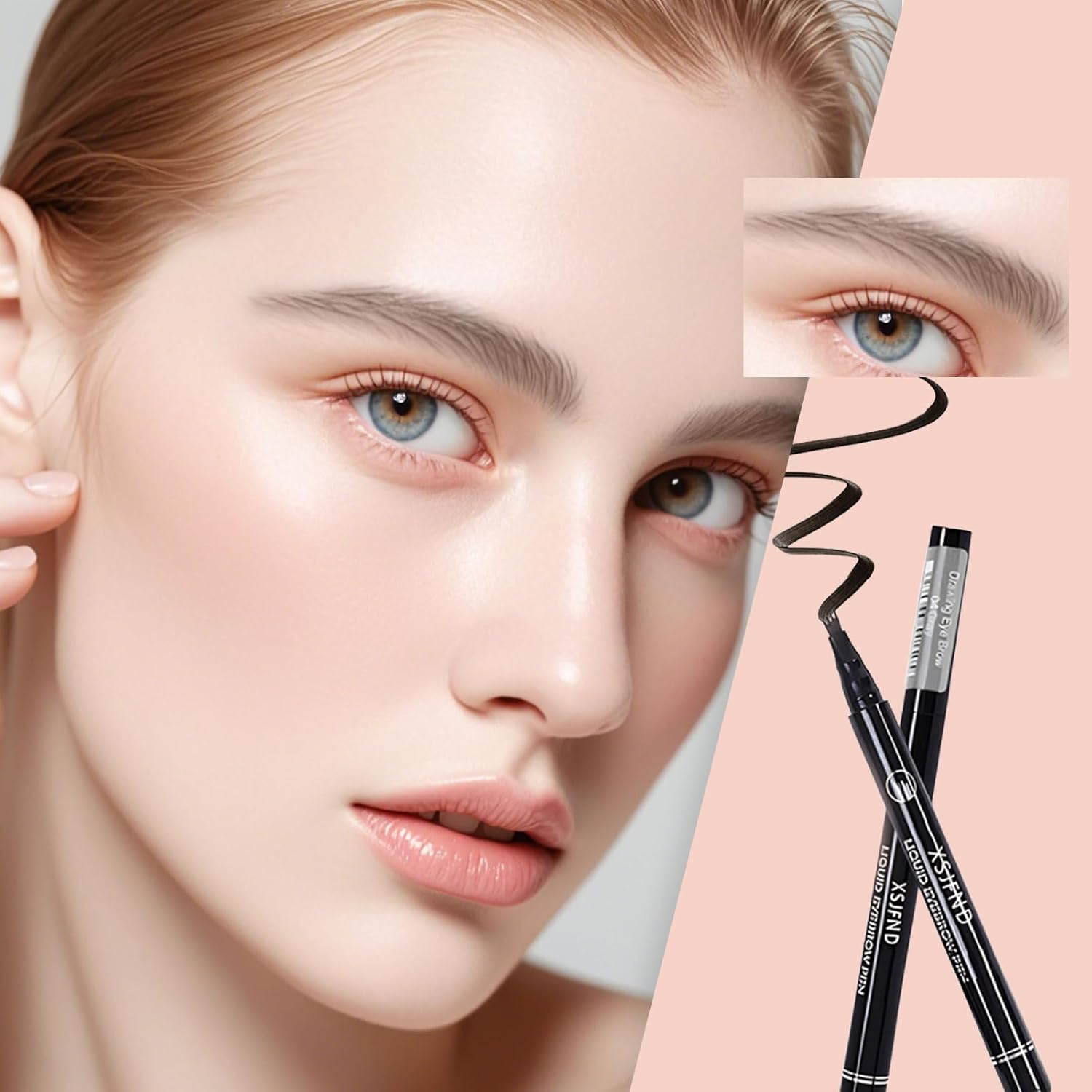 3Pcs Eyebrow Pencil, Waterproof and Long-Lasting Micro-Engraving Pattern Eye Brow Pencil, Eyebrow Strengthener Eyebrow Tint, Grayish-Brown image number 4