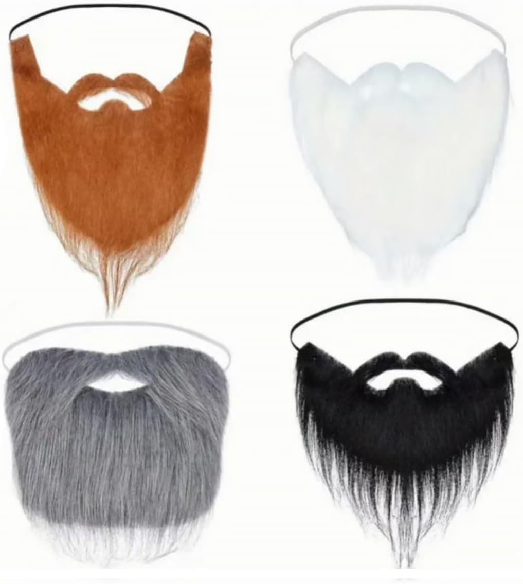 4PCS Hallowee Fake Beards,False Beard Funny Fakes Mustache for Christmas Halloweens Costume Party image number 5