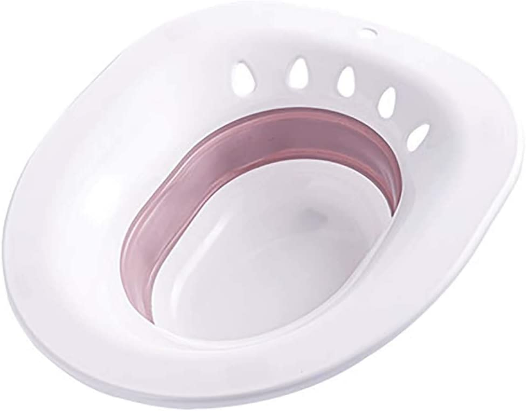 Sitz Bath for Toilet Hemorrhoids - Misszm, for Postpartum Pregnant-Women or Hemorrhoids, Foldable Hangable Storage Large-Capacity Private Care Washing Anti-Overflow Toilet Seat (Pink)