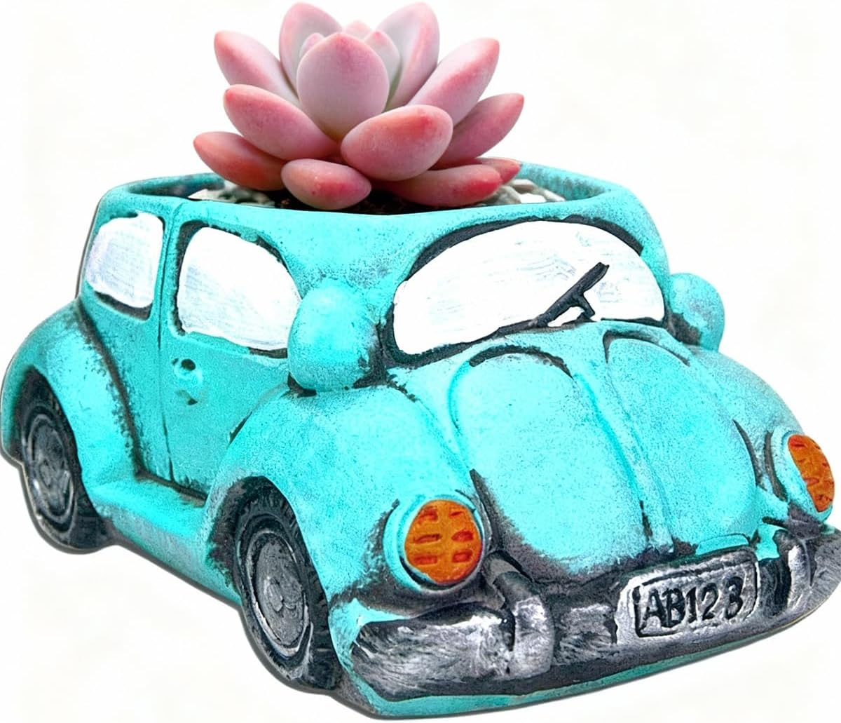 Cement Red Car Succulent Planter Flower Pots Succulent Plants Containers, Small Pot for Cactus Decor Planters for Indoor Plants