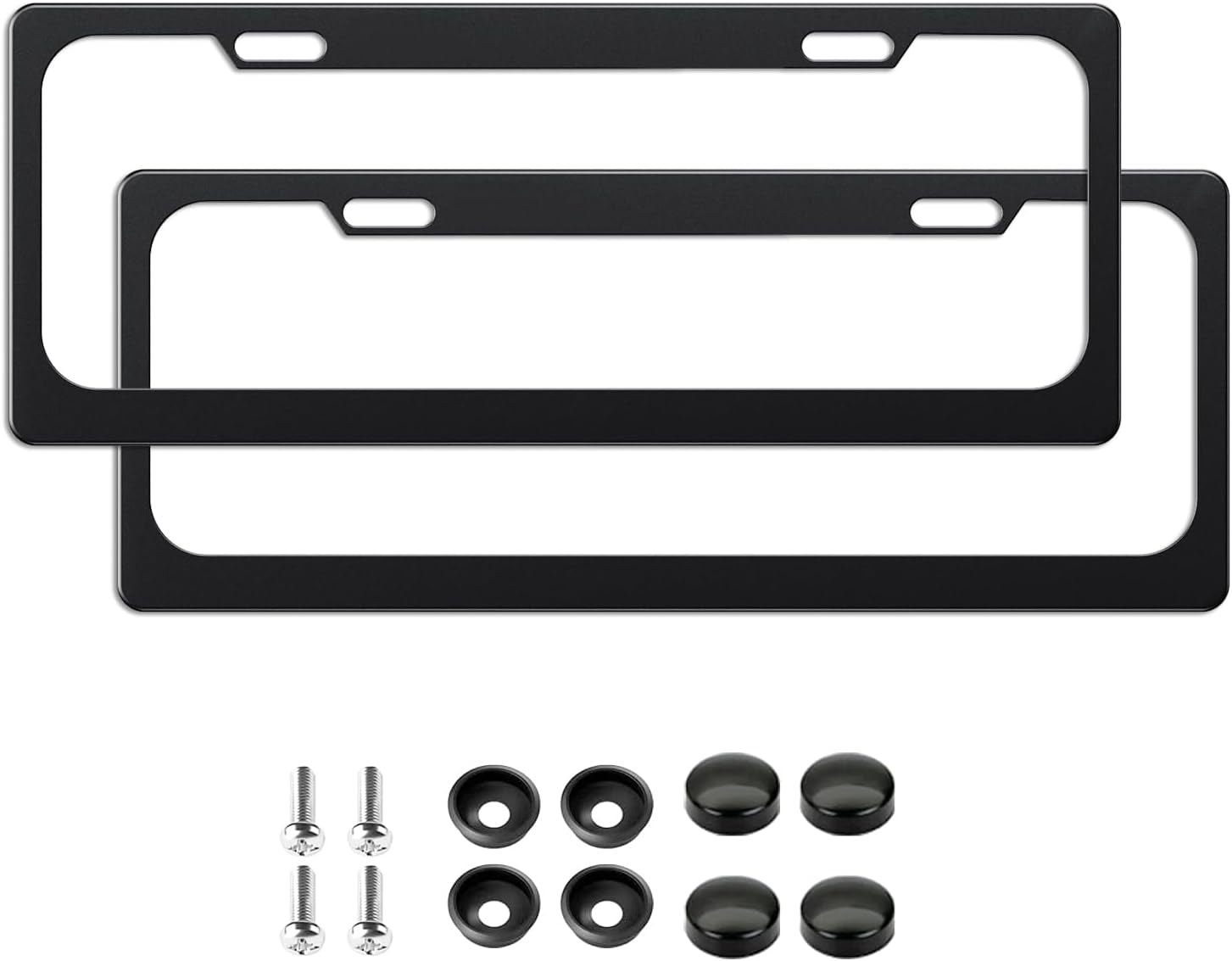 2 Pack Australian Standard 6 Figure Number License Plate Frames,Aluminum Alloy Unbreakable Car License Plate Cover Protector with Screws & Screws Caps Fits Any AU 6 Figure Number Plates image number 4