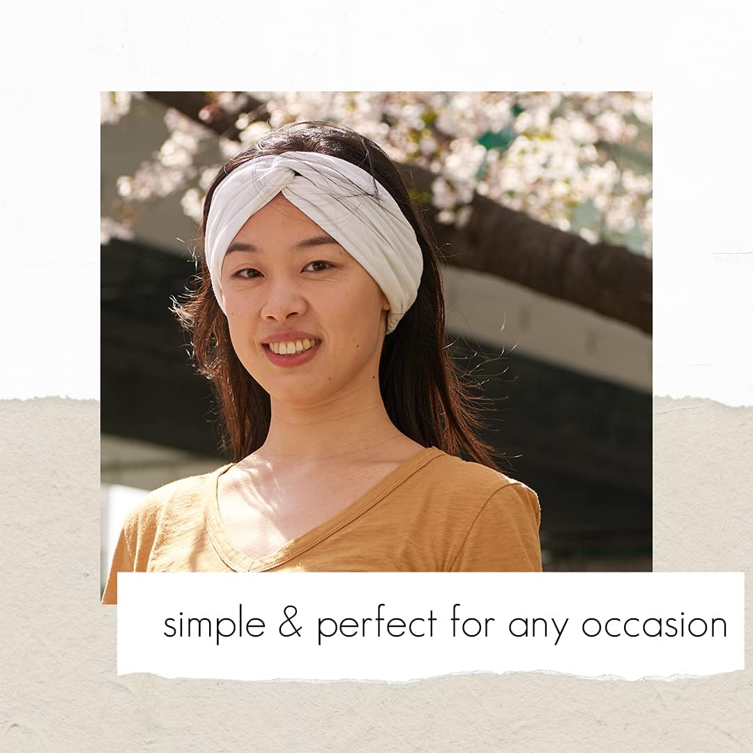 CHARM Womens Twist Turban Headband - Fashion Head Wrap Hairband Knot Hair Scarf Black image number 5