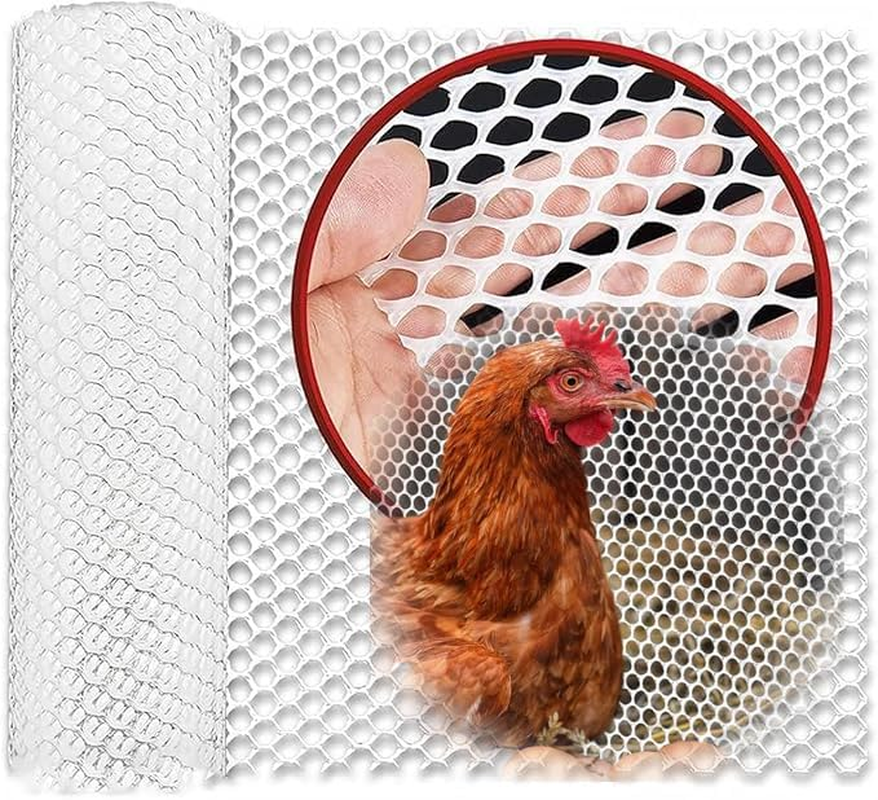 WEZCHUGHAOL Plastic Wire Mesh Fence 40 X 300CM Roll &ndash; Durable, Versatile Barrier for Pets & Gardening (White)