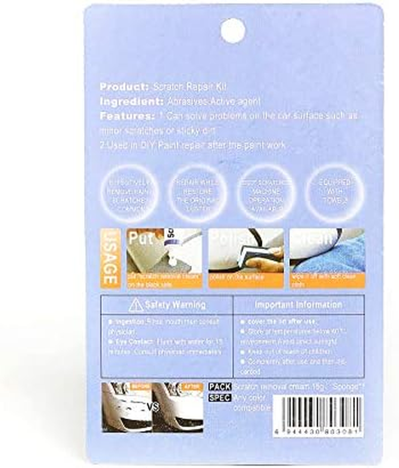 Car Scratch Repair Kit, Auto Maintenance Wax Polishing Grinding Paste Paint Care Set, Care Grinding Polishing Restorer Liquid with Sponge image number 1