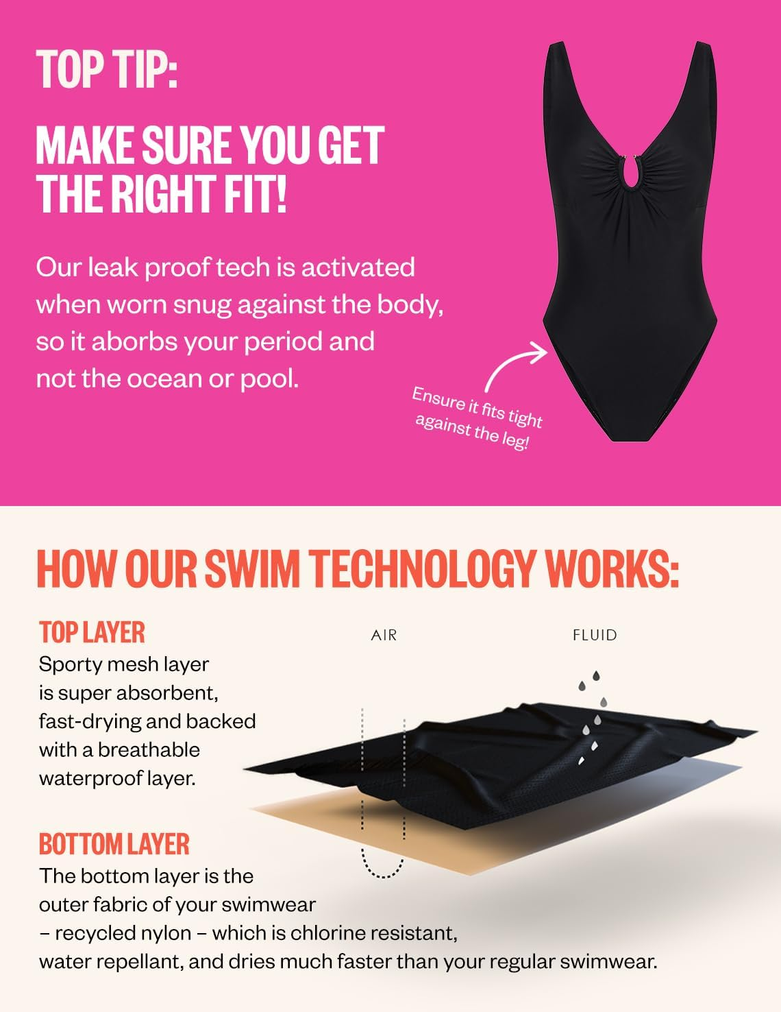 Modibodi Leakproof Period Swimwear for Teens - Thin Strap One-Piece Performance Swimsuit - Light 20Ml Absorbency image number 3