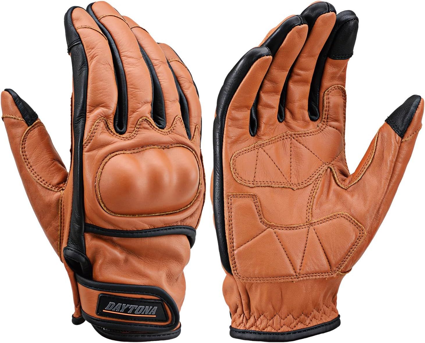 Daytona HBG-110 Motorcycle Gloves, Genuine Leather, Cowhide Leather, Spring, Summer, Autumn, Winter, Hard Protector, Touch Panel Compatible, Protector Gloves