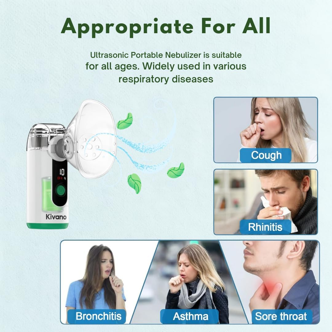 Nebulizer &ndash; Portable Nebuliser for Kids & Adults, Quiet Steam Inhaler for Breathing Relief, Handheld Nebuliser Machine for Home & Travel Use, Rechargeable Compact Inhalation Device image number 3