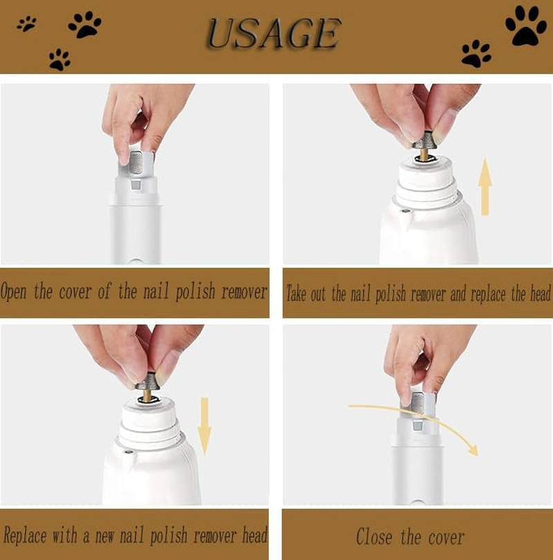 Hysgscwd 10Pcs Dog Nail Grinder Replacement Heads, Pet Nail Clippers Diamond Tips Drill Bit, Pet Nail Trimmers Spare Grinding Wheel for Pet Paw Grooming Tool, Cat Claw Nail Trimmer Grinder Rotarytip image number 3