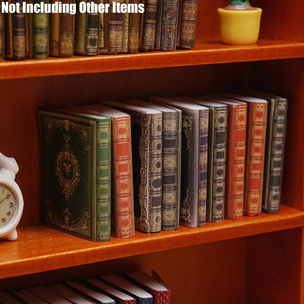 Odoria 1/12 Scale Miniature Shelf Mini Bookshelf Bookcase Miniatures Dollhouse Furniture Accessories Dolls House Accessory, Brown image number 4
