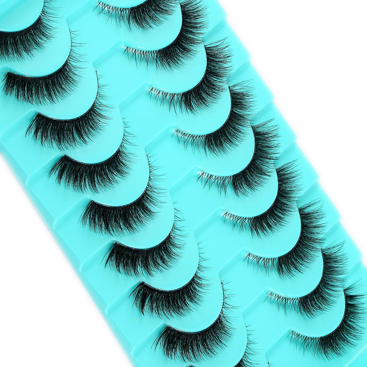 HICOCU Manga Lashes False Eyelashes Look like Individual Clusters Fluffy Faux Mink Lashes Natural Look 5 Pairs (AW9) image number 4