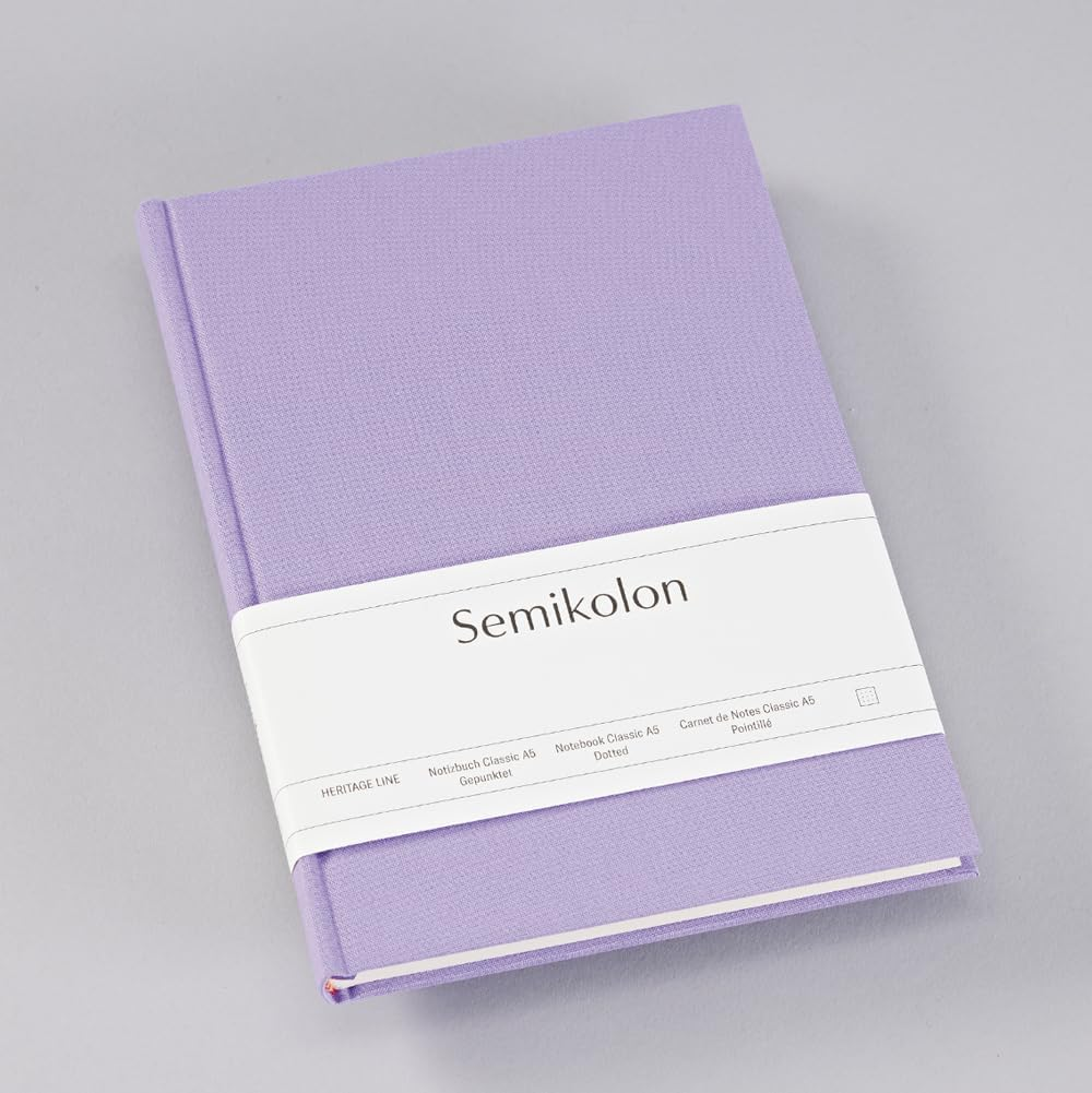 Semikolon 370053 Notebook Classic A5 Dotted 176 Pages Cream White Paper Bookmark Lilac Silk Purple - Lava Stone image number 7