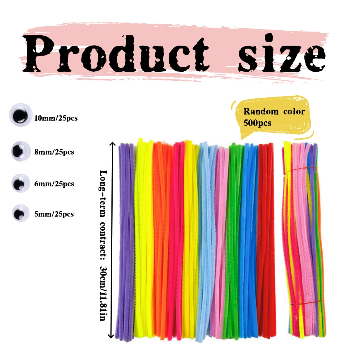 600 Pieces Pipe Cleaners Assorted Colored Chenille Stems for Art and Crafts, Pipe Cleaner Crafts for DIY Art and Craft Projects Creative Gift Party Decorations image number 1