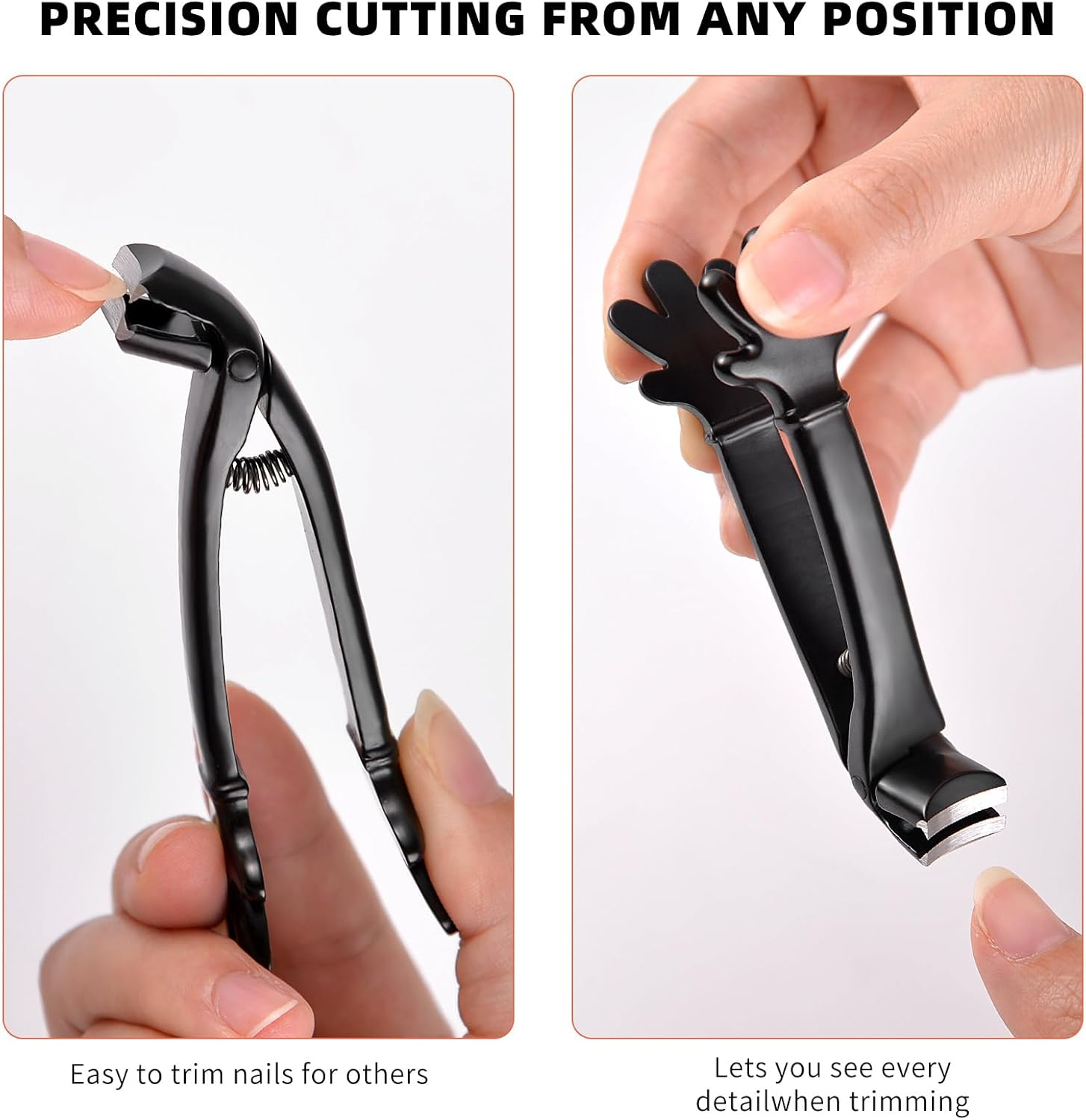 Professional Stainless Steel Nail Clippers Set &ndash; Sharp Precision Toenail & Fingernail Clipper with Ergonomic Handle, Nail File &ndash; Ideal for Men, Women, Seniors (Black) image number 3