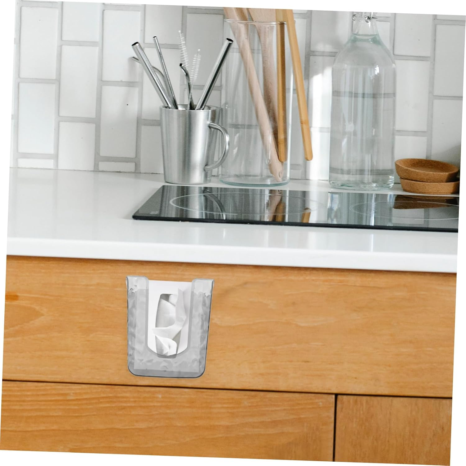 Wall-Mounted Tissue Box Pet Material Easy Install Kitchen Paper Towel Dispenser image number 3