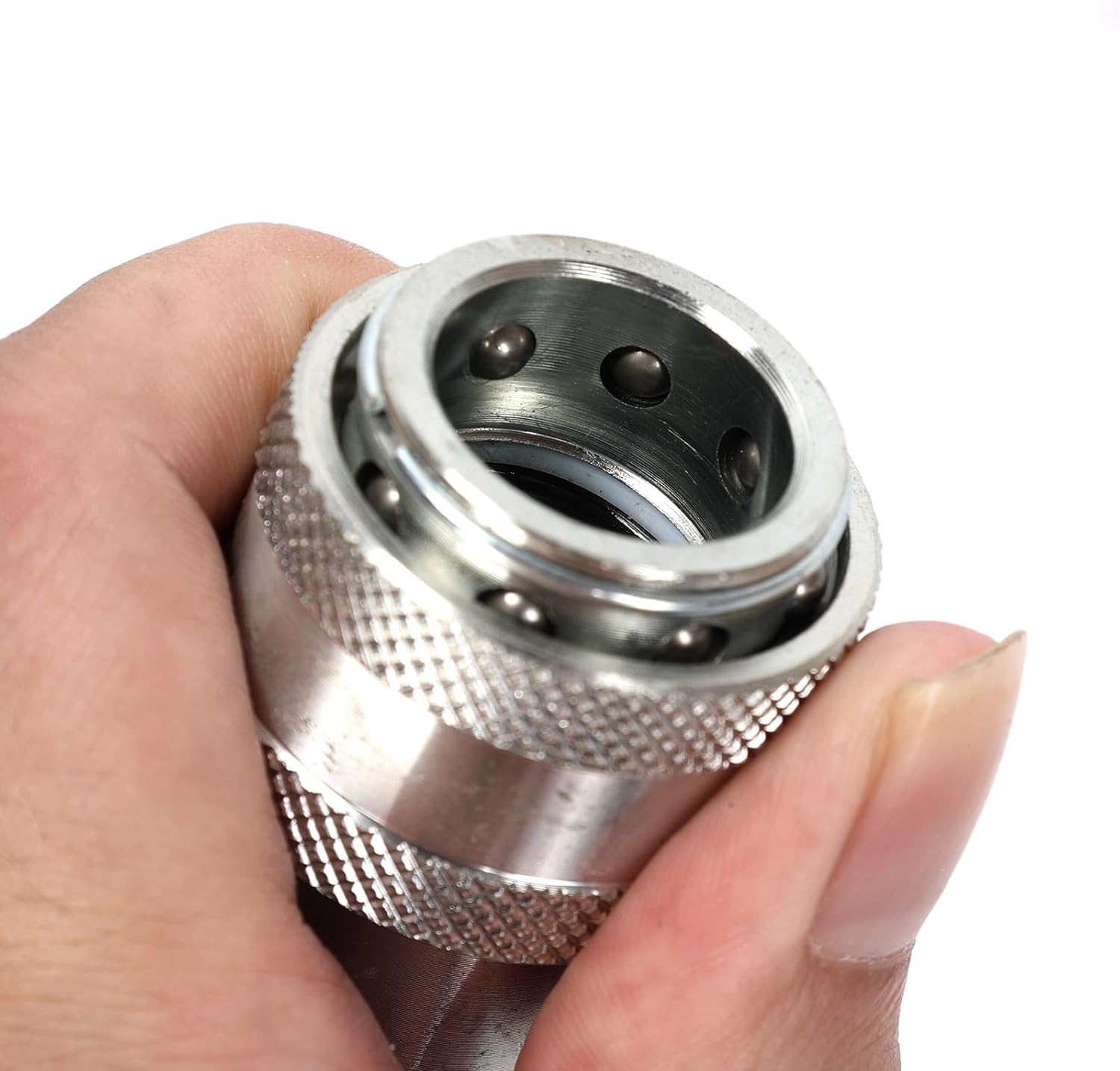 1Set Silver Carbon Steel Hydraulic Quick Connect Coupler Set NPT 3/8 Female Pipe Fitting Plug Adapter Suitable for Construction Forestry and Agricultural Equipment image number 6