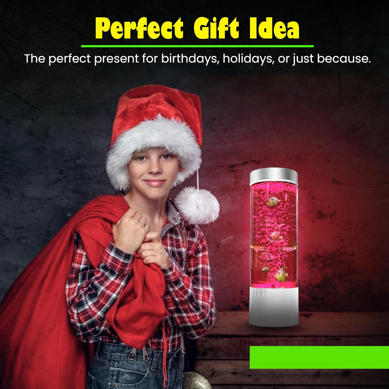 Nixyun Bubble Fish Lamp, LED Colour Changing Night Light, Aquarium Bubble Lamps, Artificial Fish Tank with Moving Fishes for Kids, Adults, Sensory Rooms, ADHD, Autism & Home Decor image number 2