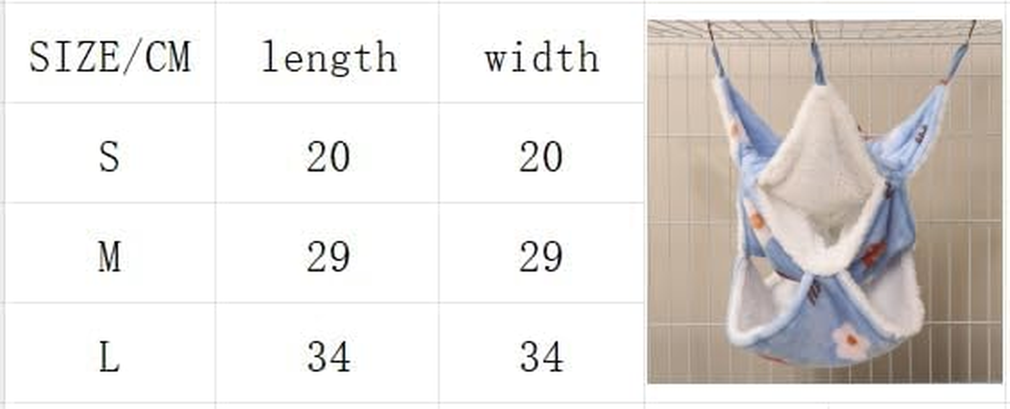 Small Animals Warm Plush Triple Bunkbed Cage Hanging Hammock Bed Hideout for Glider Ferret Squirrel Pet Hammock (Blue, S) image number 6