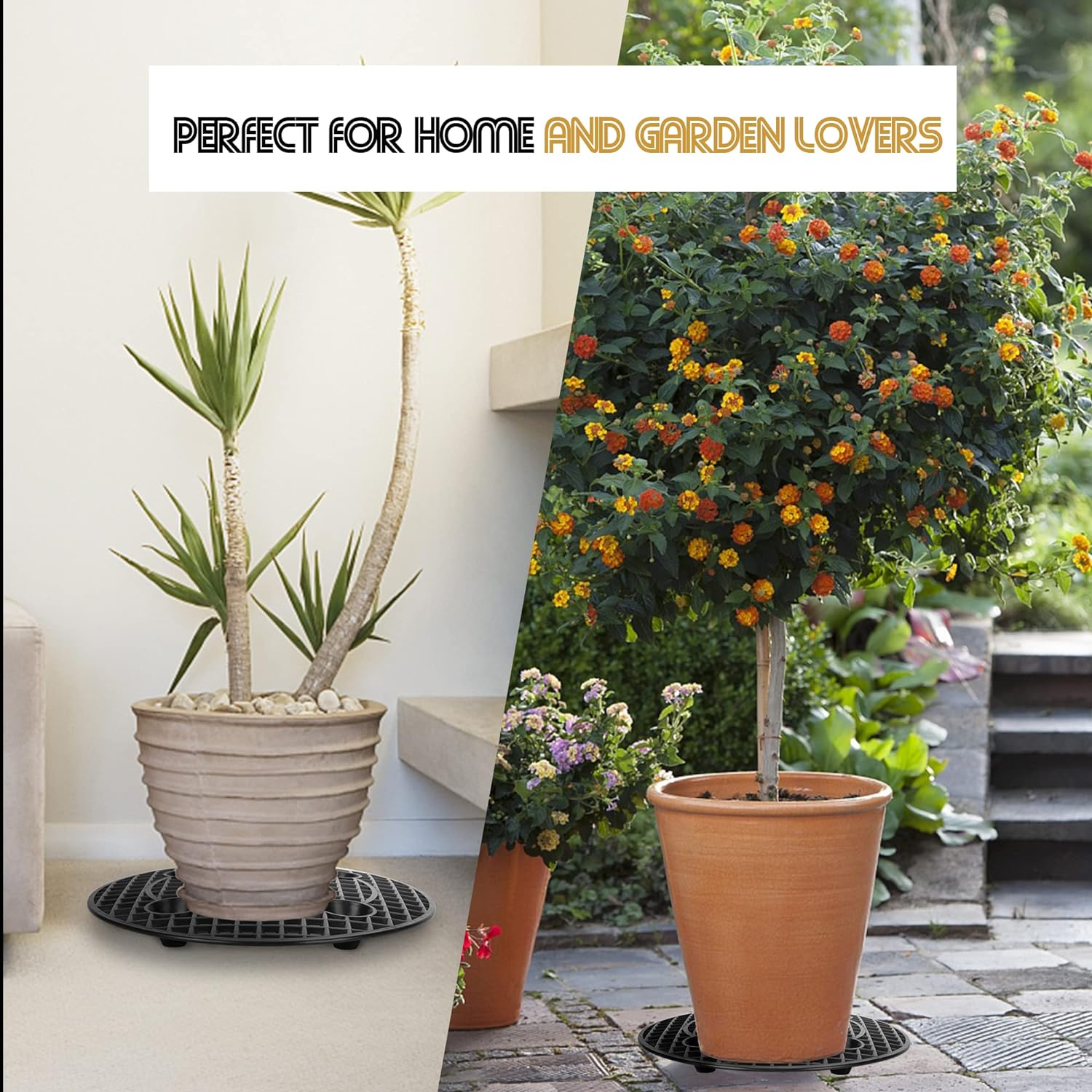 Moonoom 8 Pcs Plants Pot Elevator, 12 Inch Plastic Flower Plant Stands, Portable Patio Planter Holder for Indoor Outdoor Preventing Floor Patio Deck from Damage and Rot image number 6