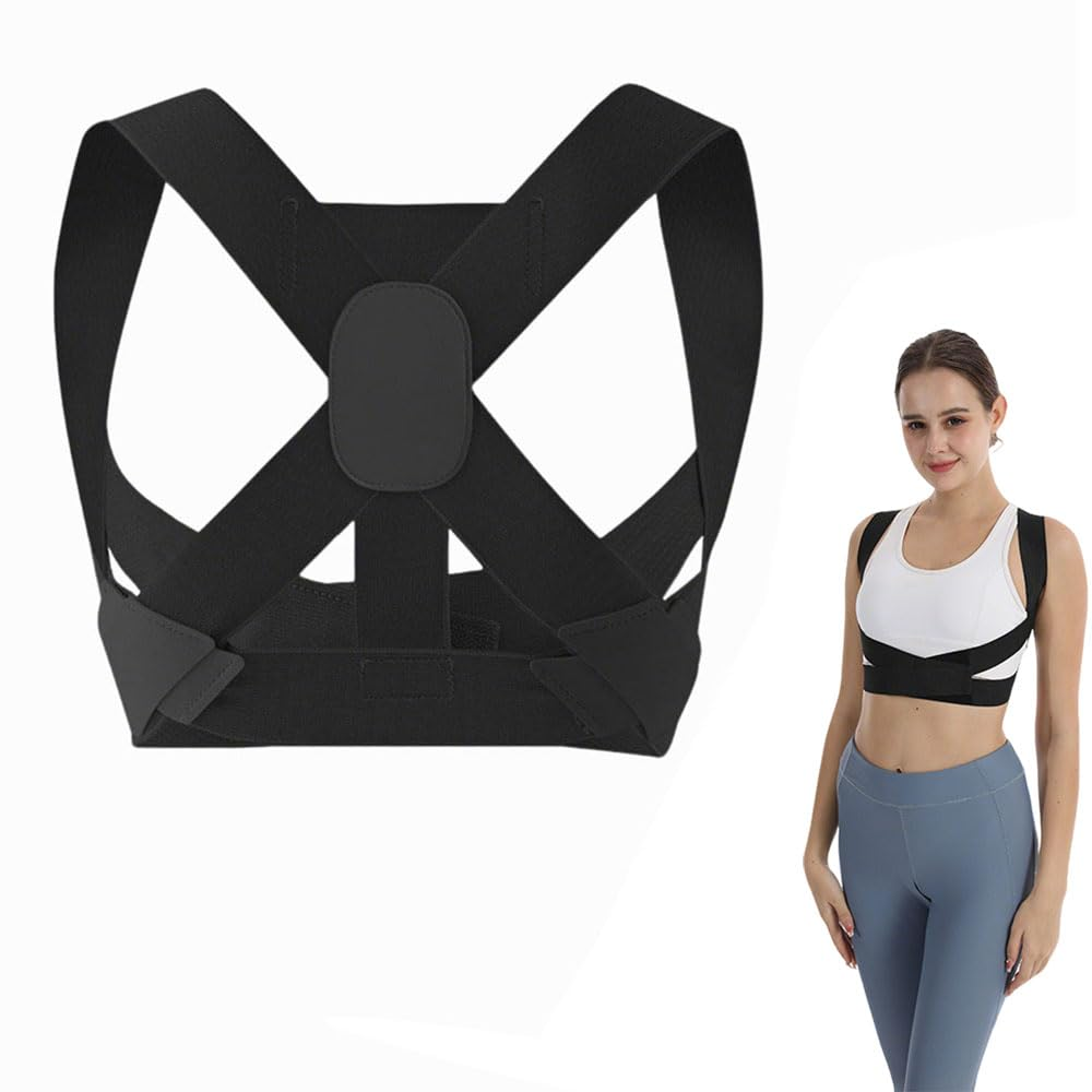 Posture Corrector for Men & Women,Adjustable Posture Correctorfor Pain Relief from Bad Posture,Slumping,Targets Upper Back,Shoulders,Neck,Clavicle,Pink,Small