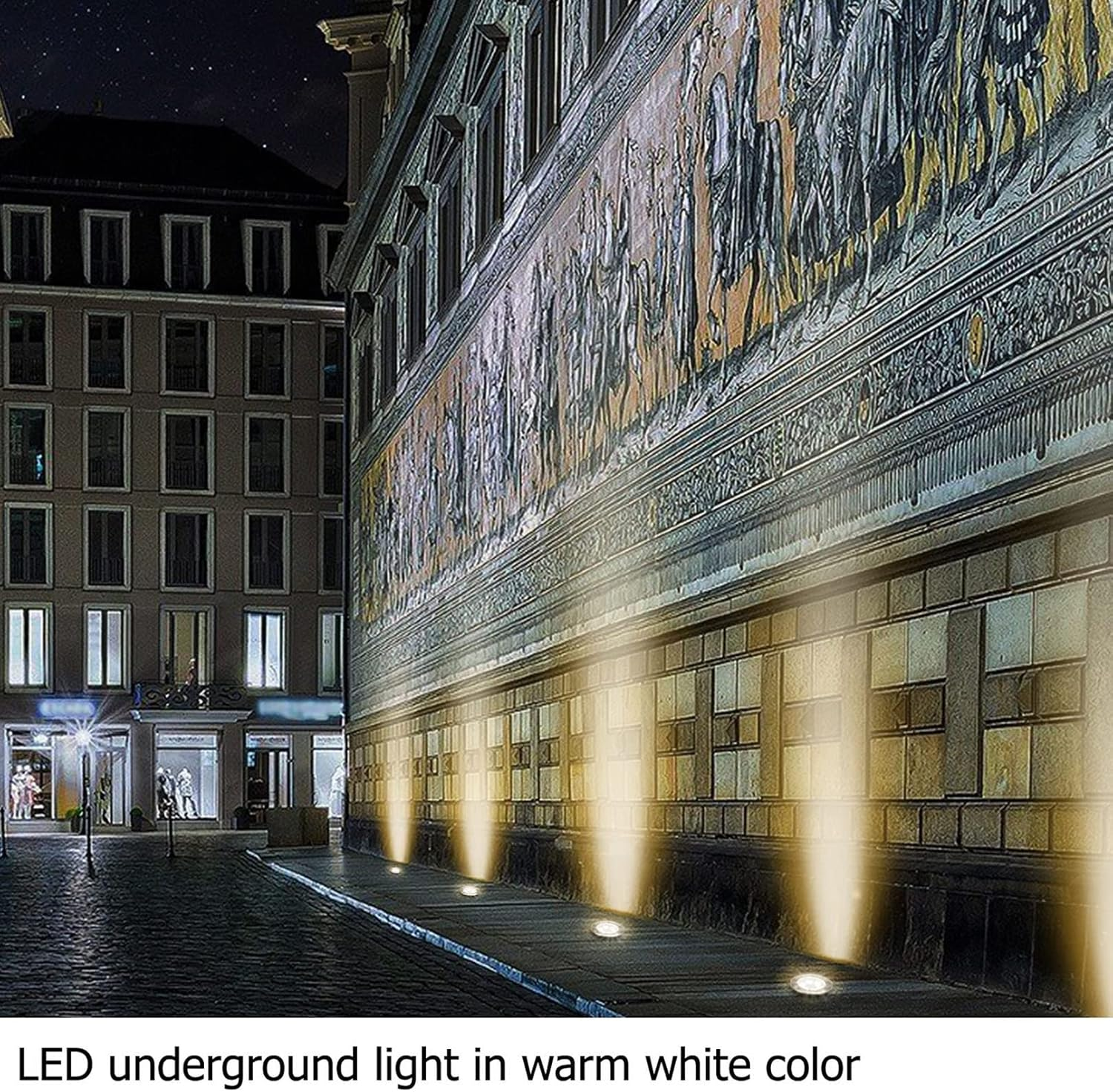 4Pcs 3W LED Ring Fountain Light, In-Ground Lights, Waterproof Lawn Lights, Garden Terrace Lights, for Deck,Step,Yard, Garden(Warm White,3W(100-240V))