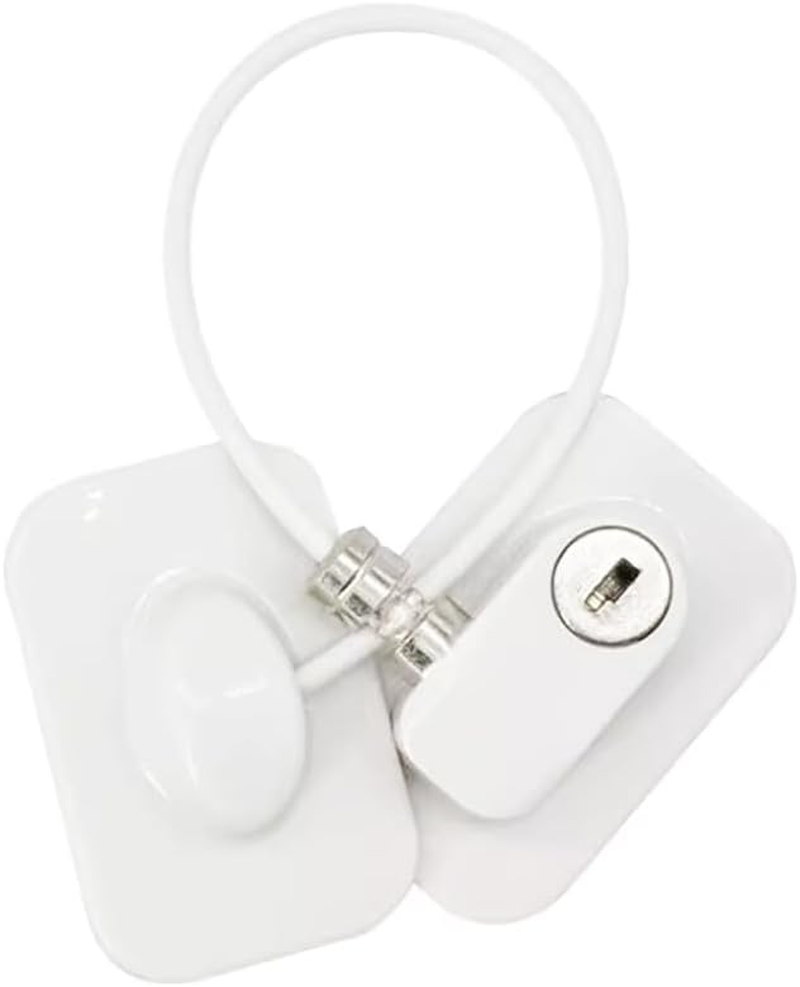 AIMALL Refrigerator Lock Fridge Cabinet Child Safety Window Door Drawer Latches W/Keys, Durable ABS and Stainless Steel Design